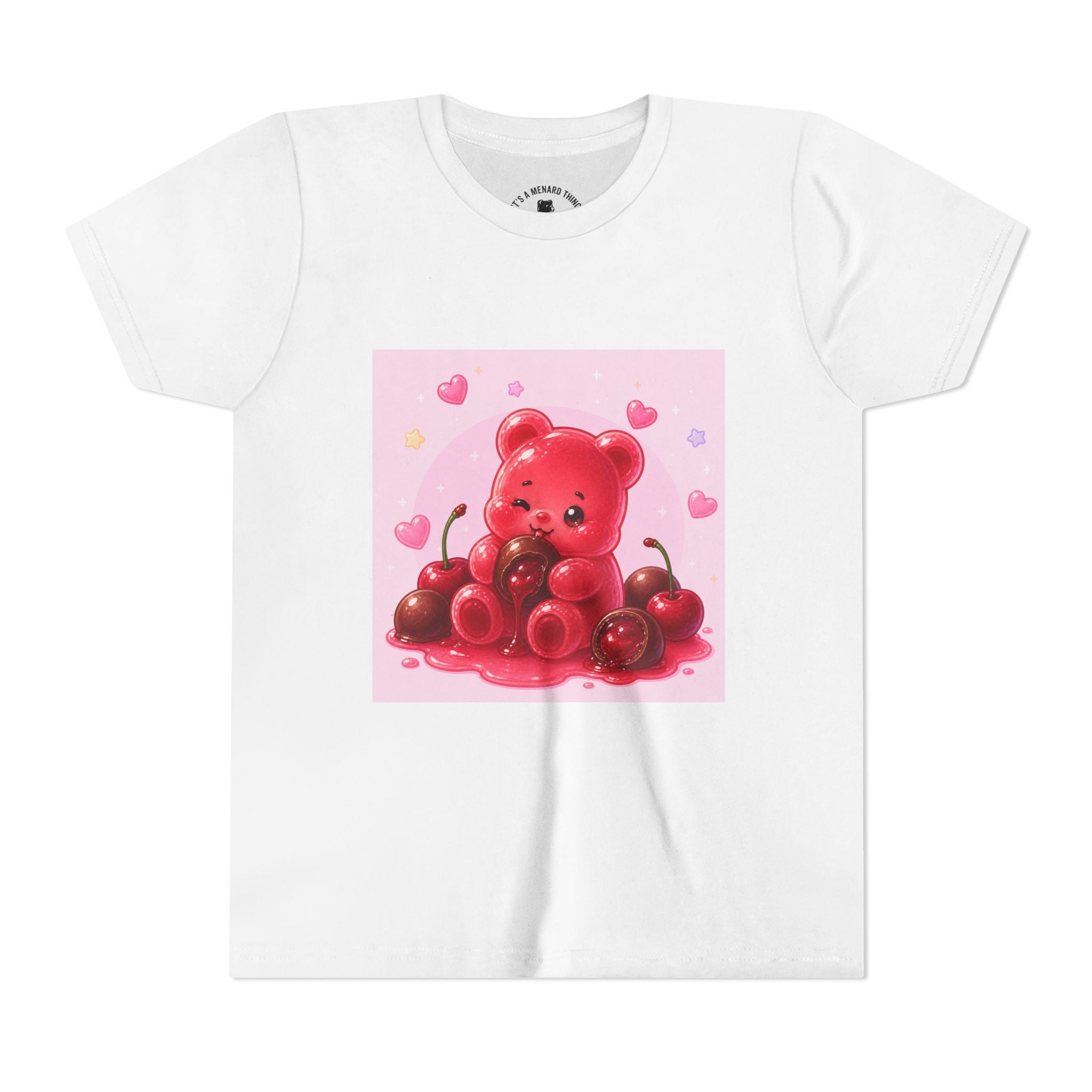Red Gooey Gummy Bear with Chocolate & Cherries Youth T‑Shirt
