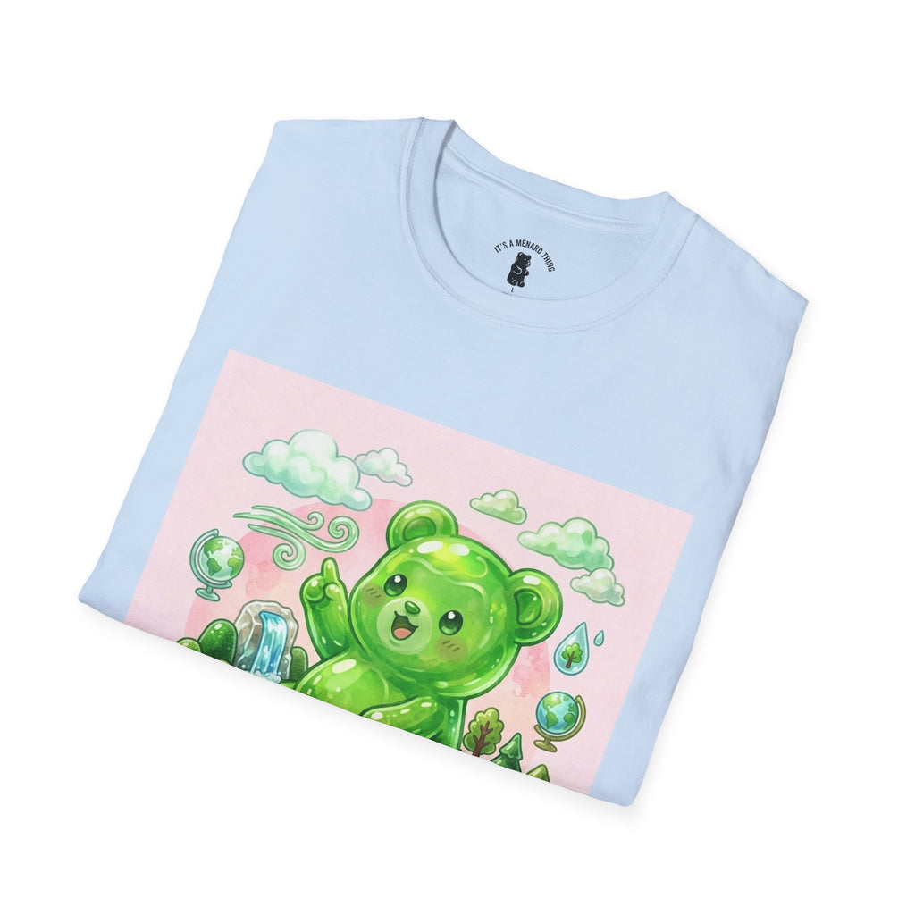 Green Teddy Bear Nature Tee — Cute Eco-Garden Graphic T-Shirt