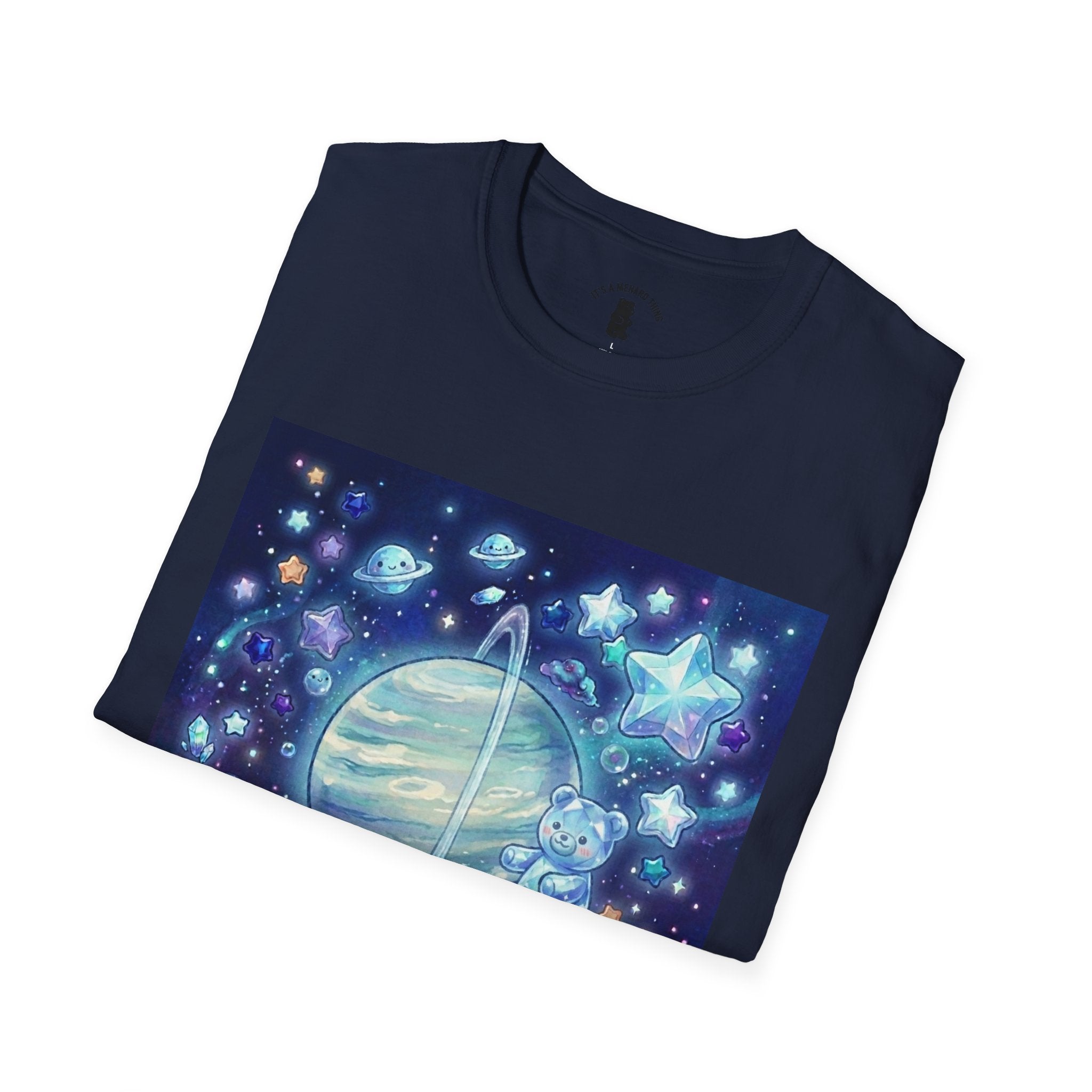 Floating By Uranus, Blue Crystal Gooey Gummy Bear- Kawaii Graphic T-Shirt