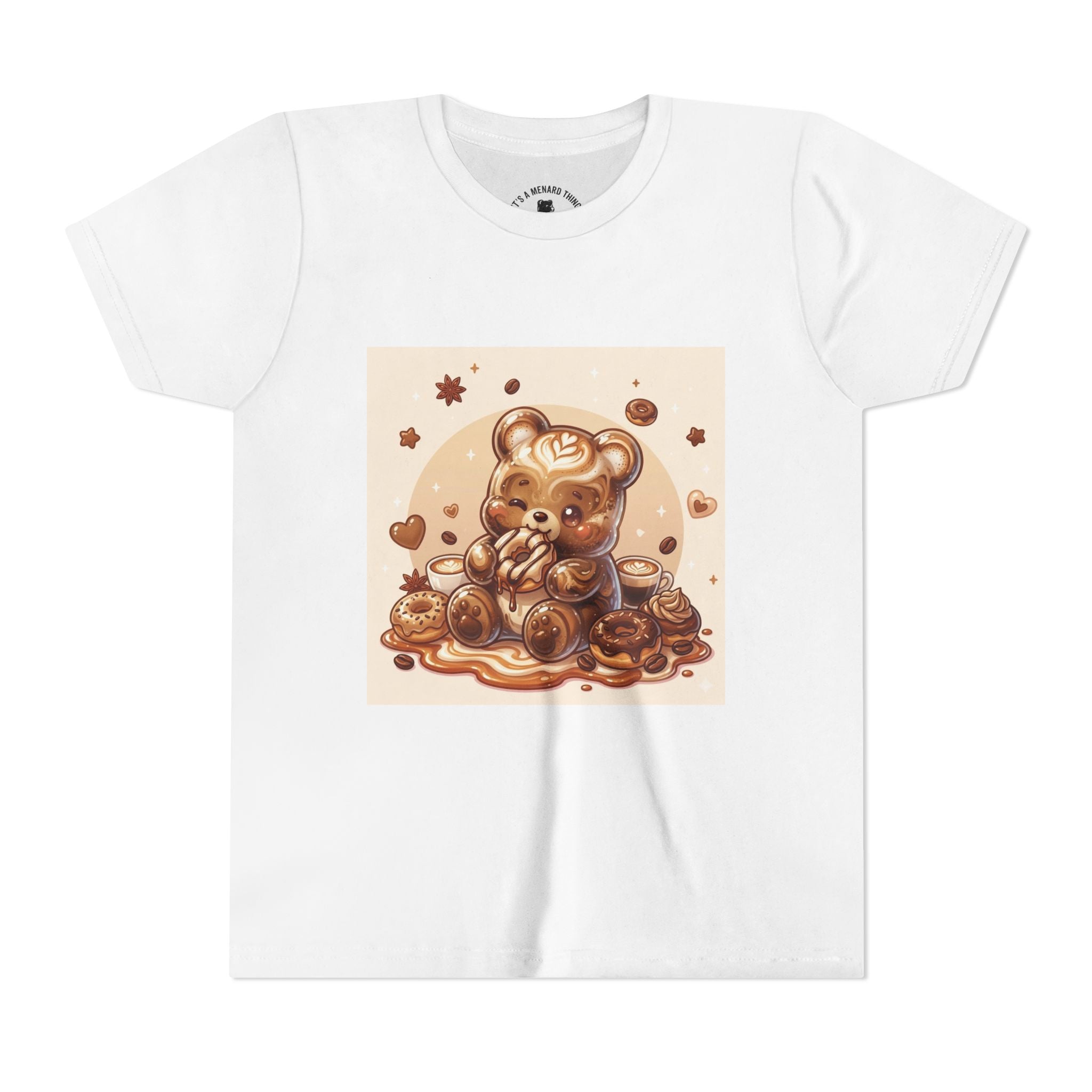 Coffee & Donuts Gooey Gummy Bear Graphic Kids Shirt