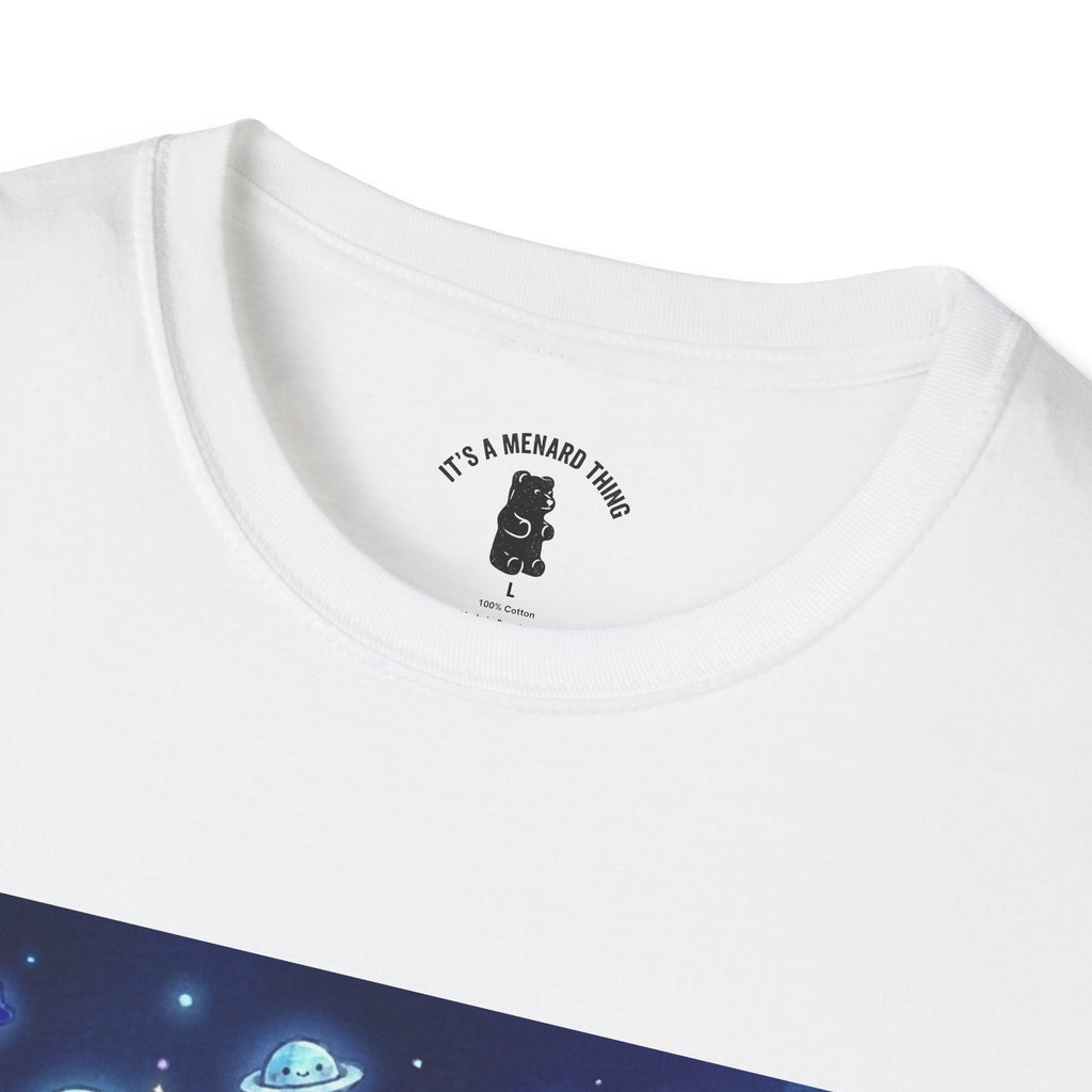 Lets Swim on Neptune, Blue Crystal Gooey Gummy Bear- Kawaii Graphic T-Shirt