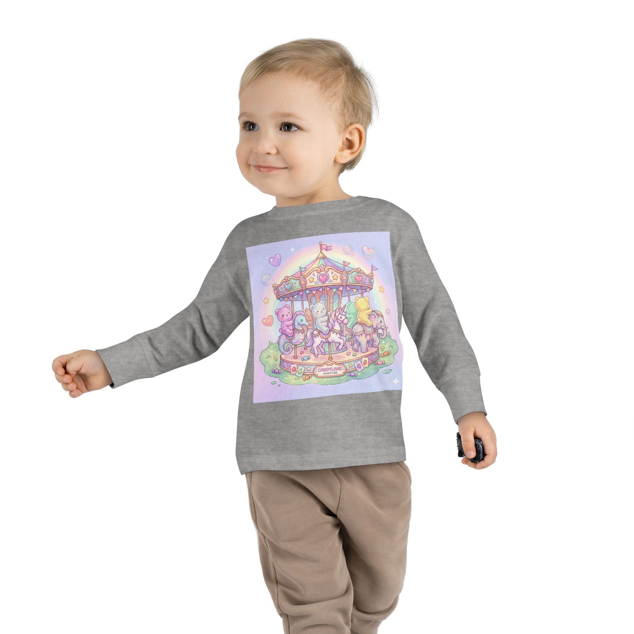 Pastel Carousel, Carnival Oozy Bear Gummy Friends- Graphic Long Sleeve Shirt