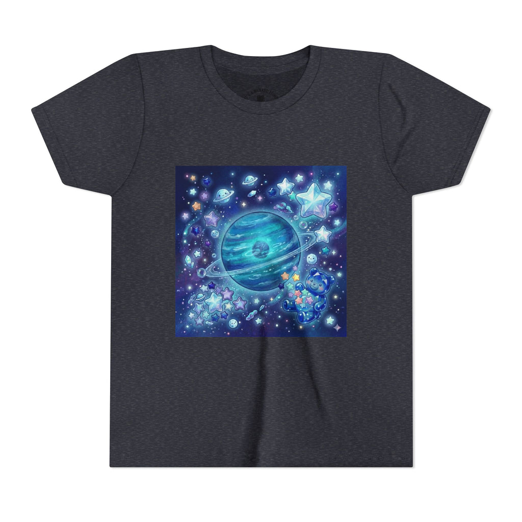 Floating On Neptune, Blue Gooey Crystal Gummy bear — Cute Blue Space Kids T-Shirt