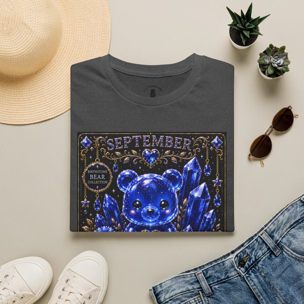 September Sapphire Crystal Oozy Bear Birthstone Addition- Graphic Shirt
