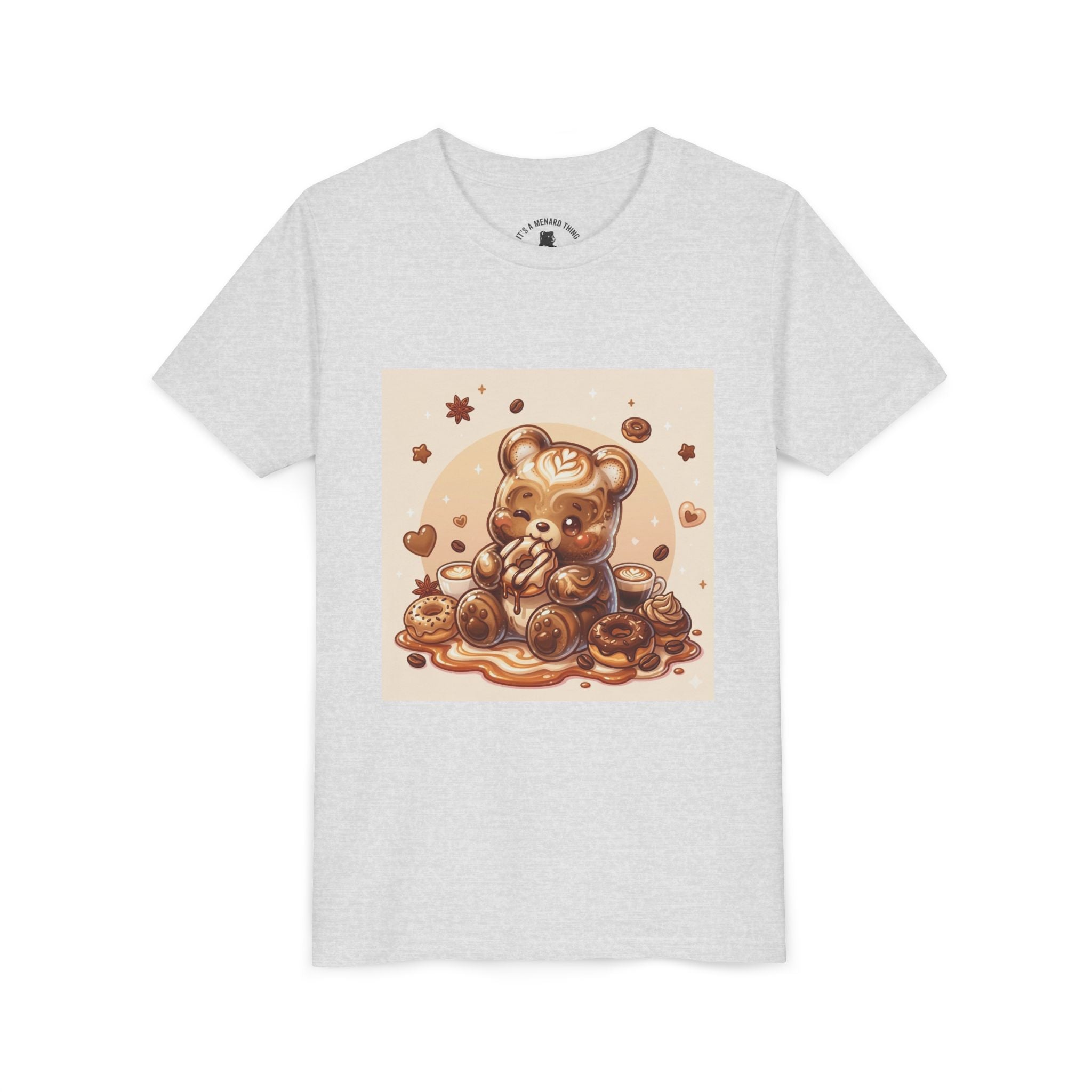 Coffee & Donuts Gooey Gummy Bear Graphic Kids Shirt