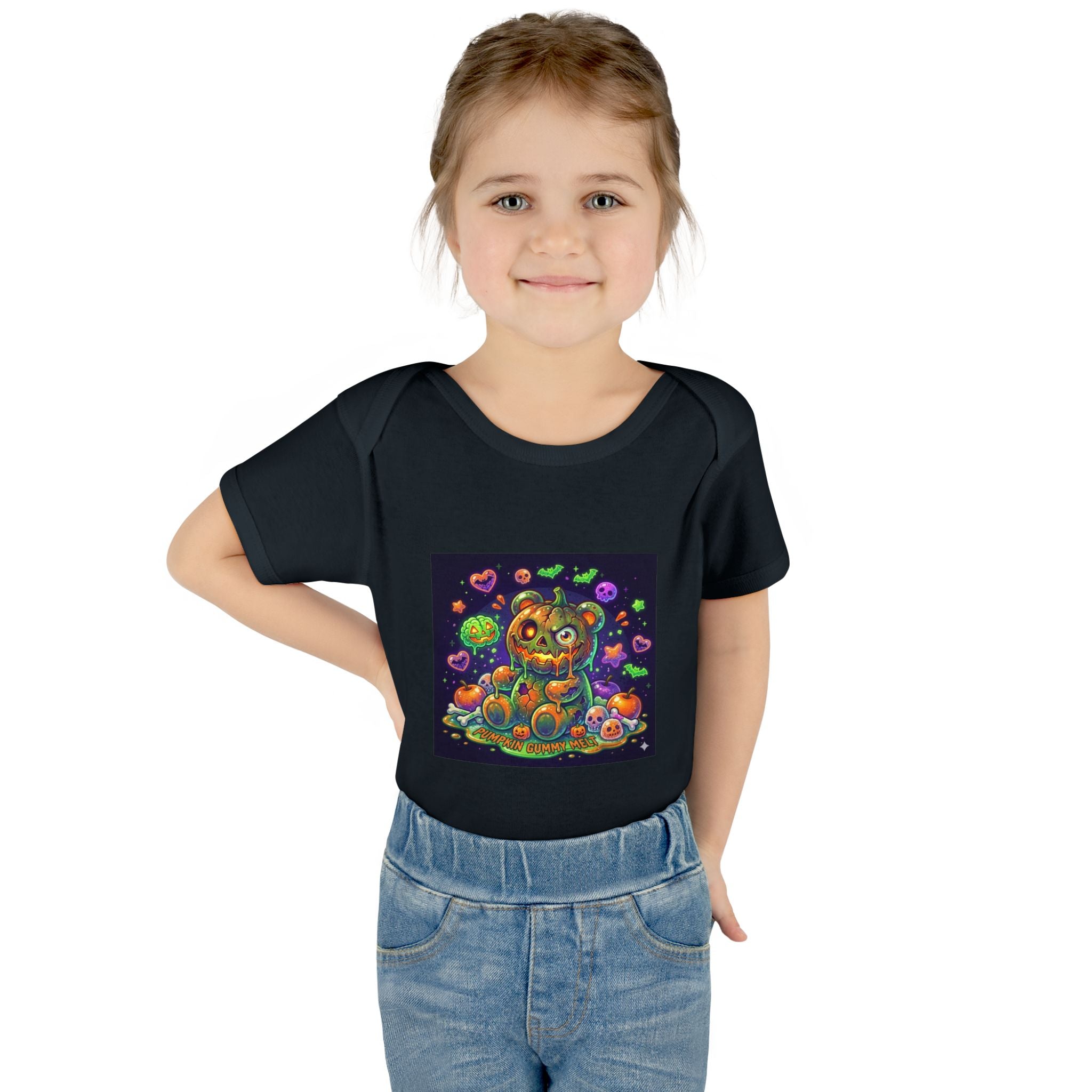 Halloween Pumpkin Head Gooey Gummy Bear - Infant Onesie