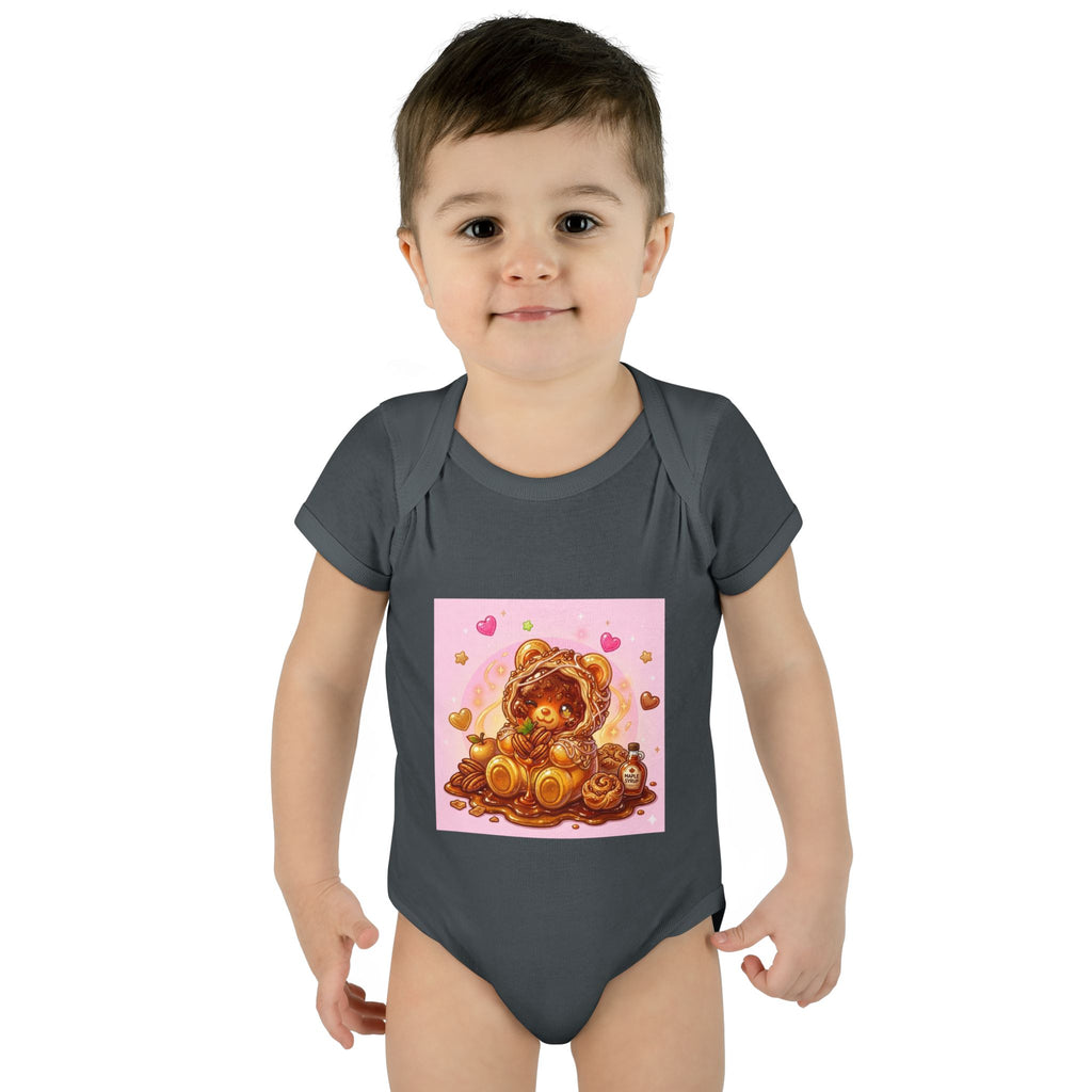 Maple Pecan Danish Gooey Gummy Bear in Puff PJs Baby Onesie