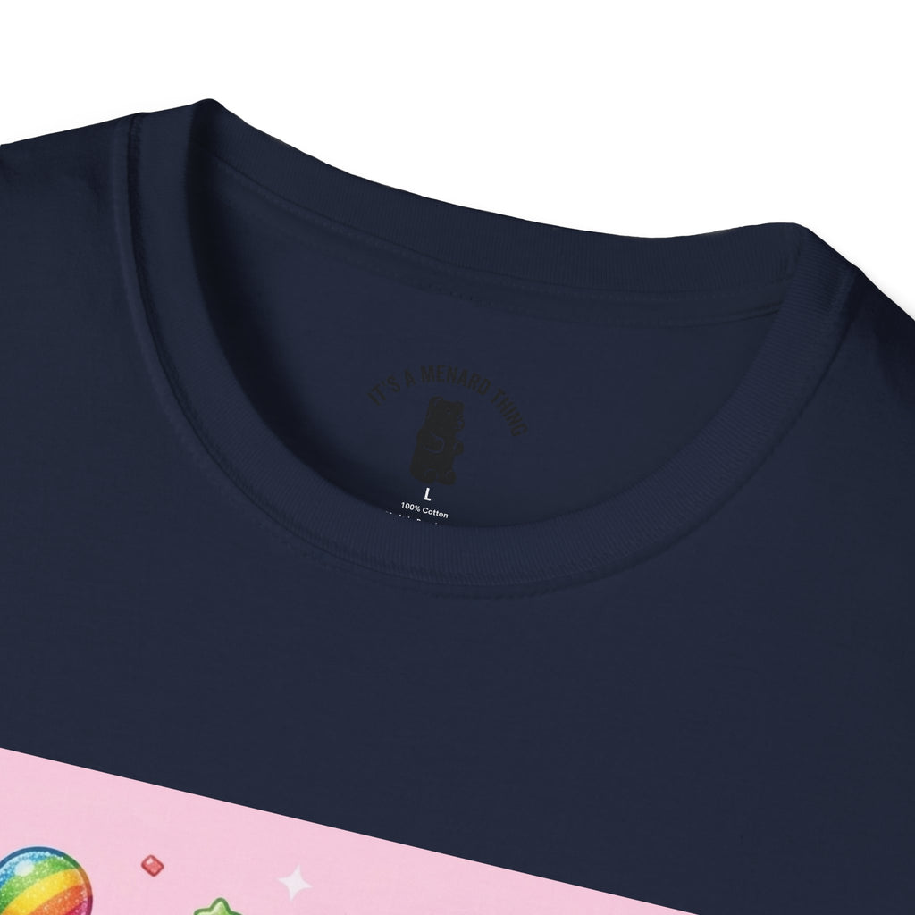 Rainbow Stripe Lollipop Gooey Gummy Bear T-Shirt — Cute Graphic Tee