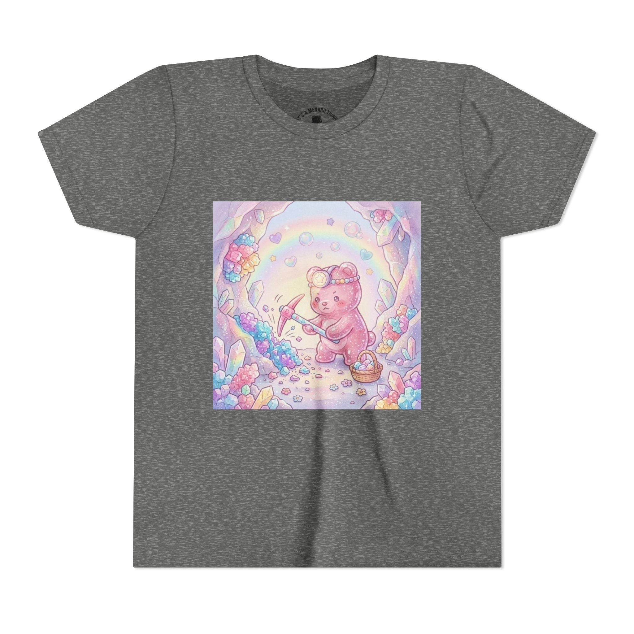 Digging for Crystal Candy Pink Gooey Gummy Bear Illustration
