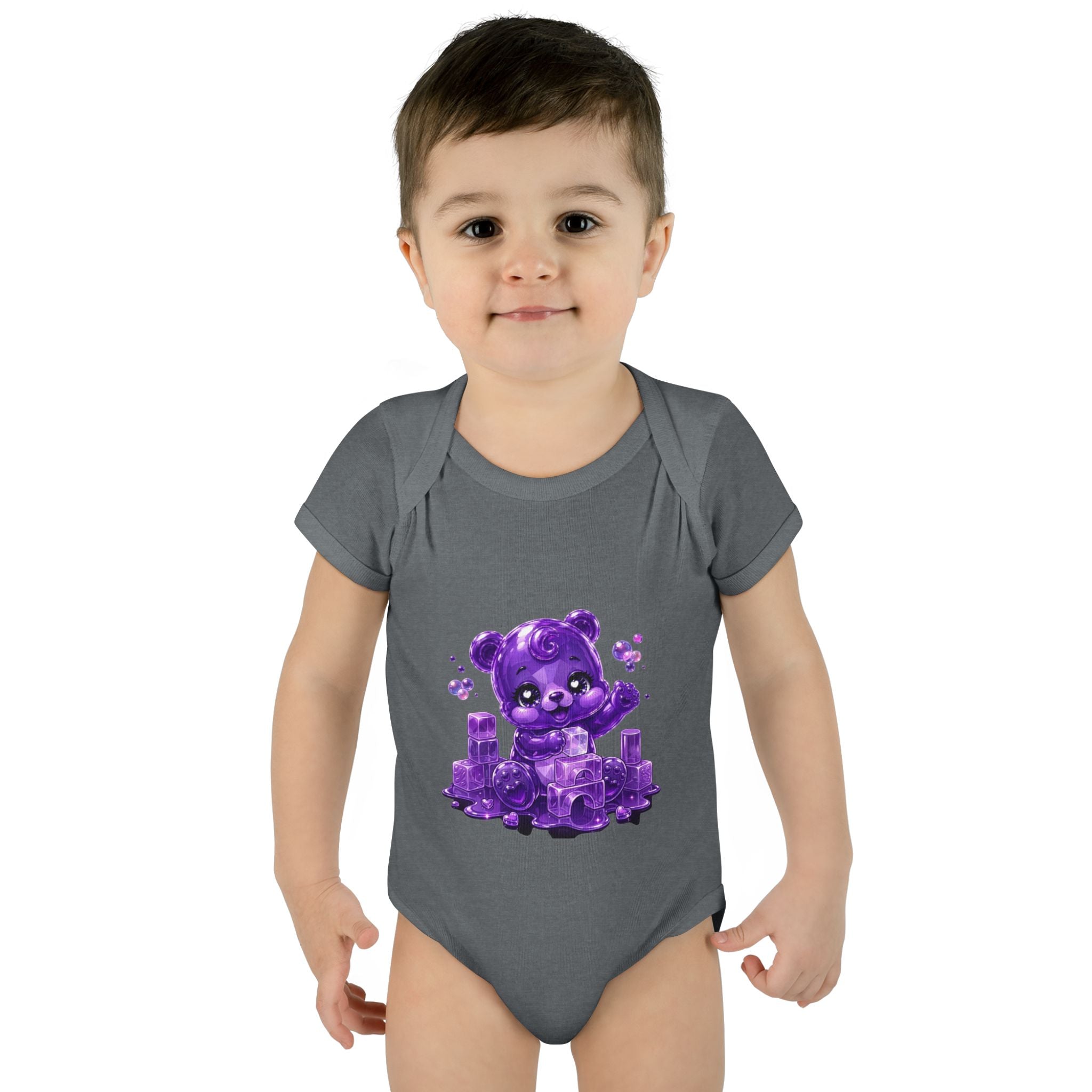Play Time, Purple Crystal Baby Oozy Bear Gummy Cutie Addition- Graphic Onesie