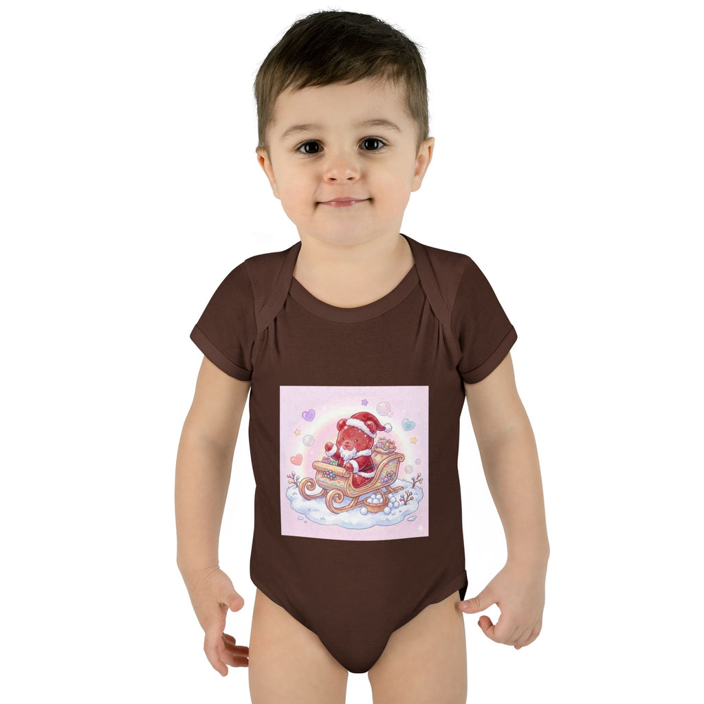Baby Bodysuit – Gooey Gummy Santa in Sleigh Christmas Infant Onesie