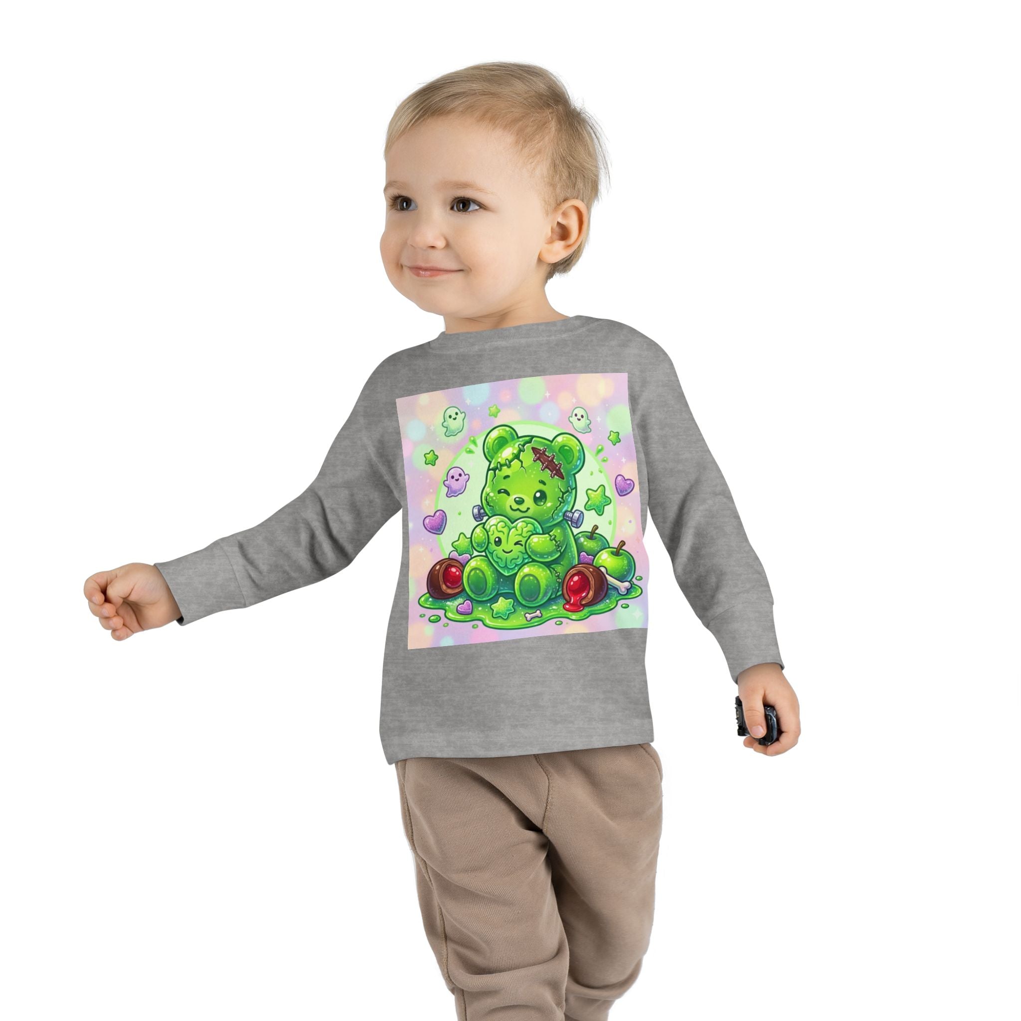 Franken-Oozy-Bear Gummy Friend, Halloween Addition- Graphic Long Sleeve Shirt