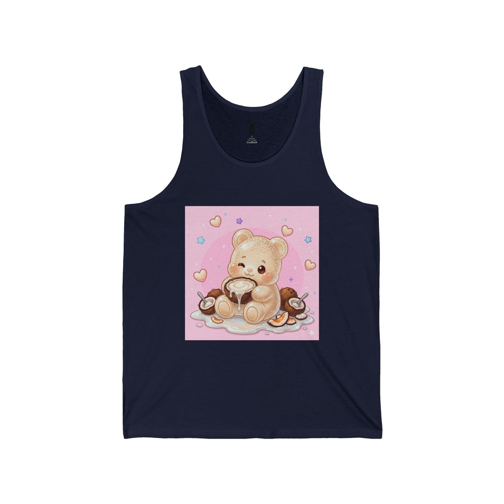 Coconut Milk, White Husk Gooey Gummy Bear — Kawaii Design Tank Top