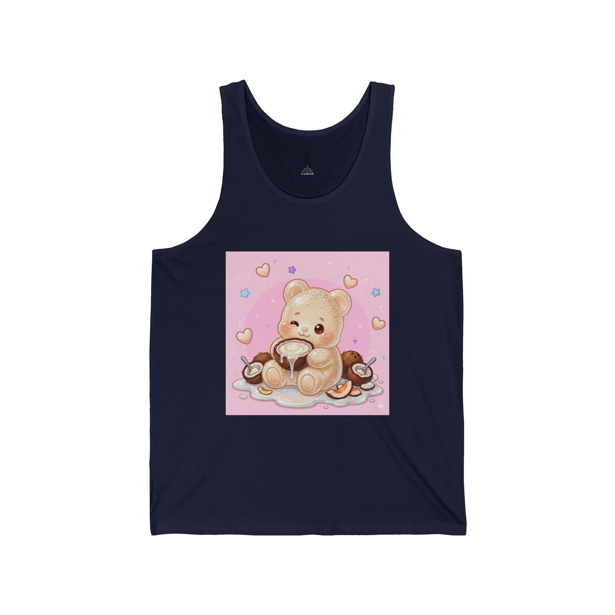 Coconut Milk, White Husk Gooey Gummy Bear — Kawaii Design Tank Top