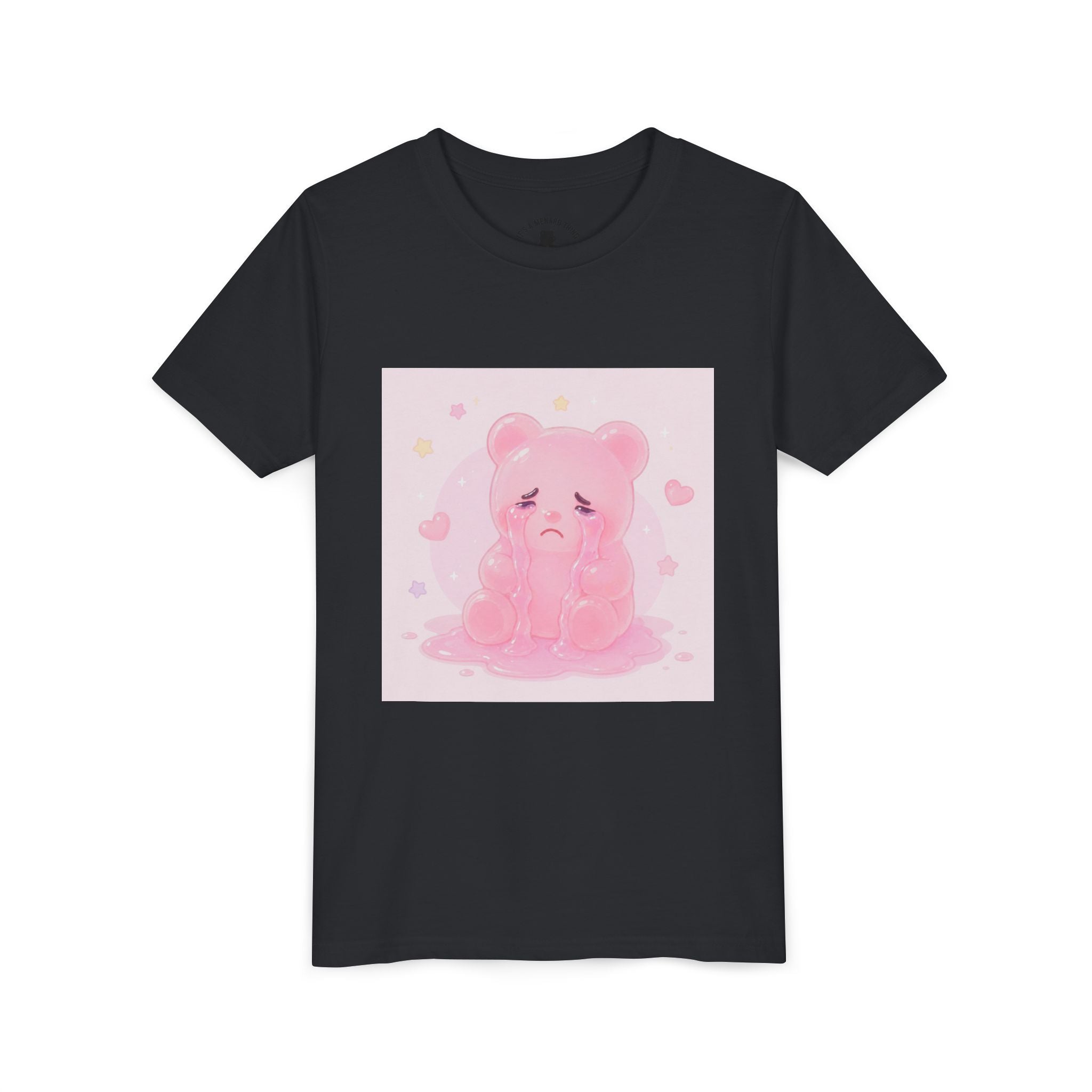 Pink Crying Gooey Gummy Bear Youth Tee – Cute Pastel Graphic Shirt