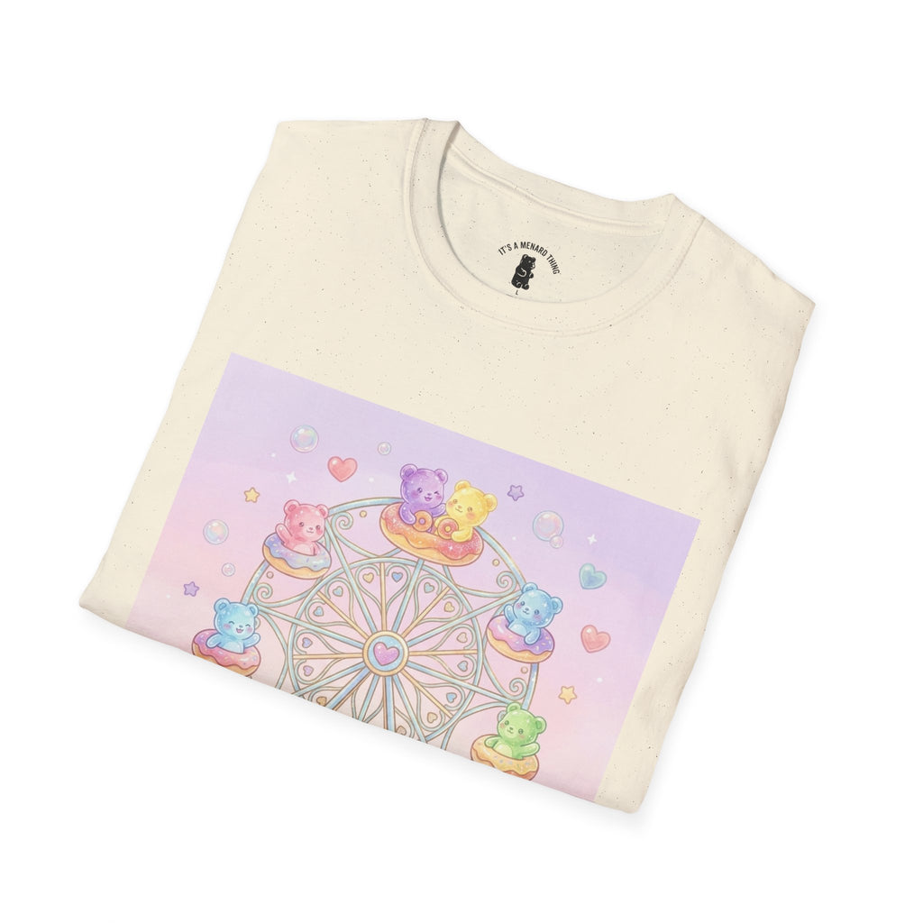 Carnival, Riding the Ferris Wheel with Gooey Gummy Friends T-Shirt — Cute Graphic Tee