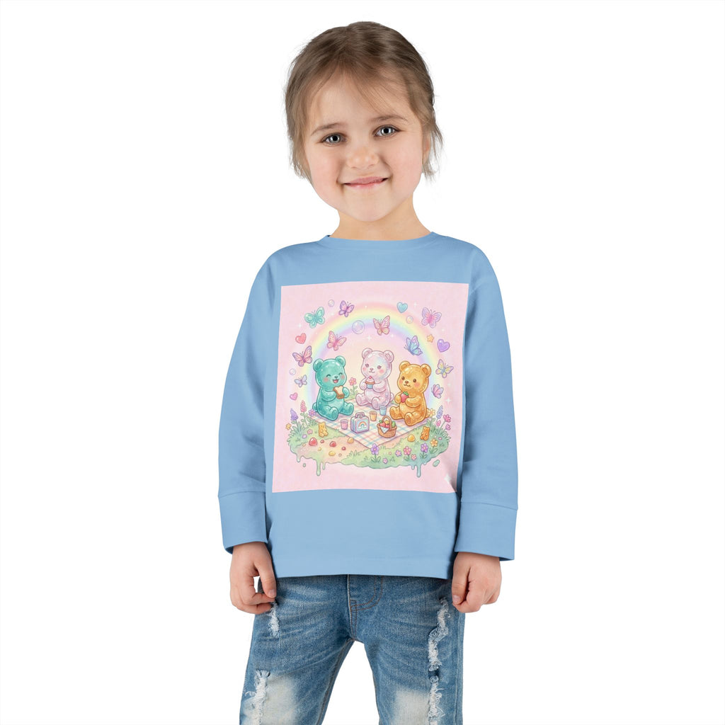 Pastel Picnic Oozy Bear Gummy Friends- Graphic Long Sleeve Shirt