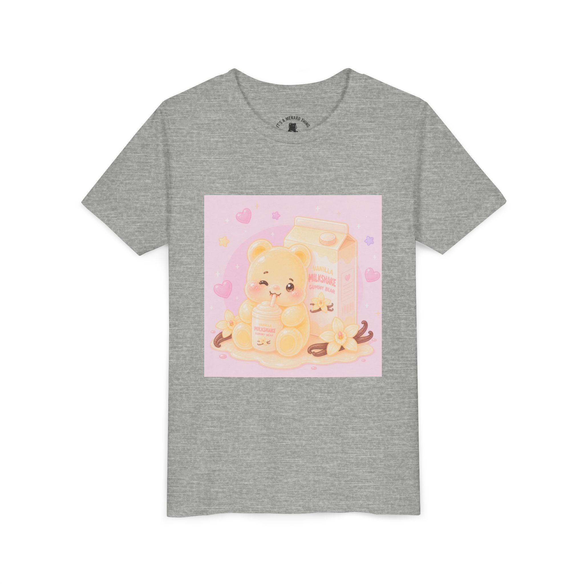 Vanilla Milk Shake Gooey Gummy Youth Tee — Kawaii Pastel Kids T‑Shirt