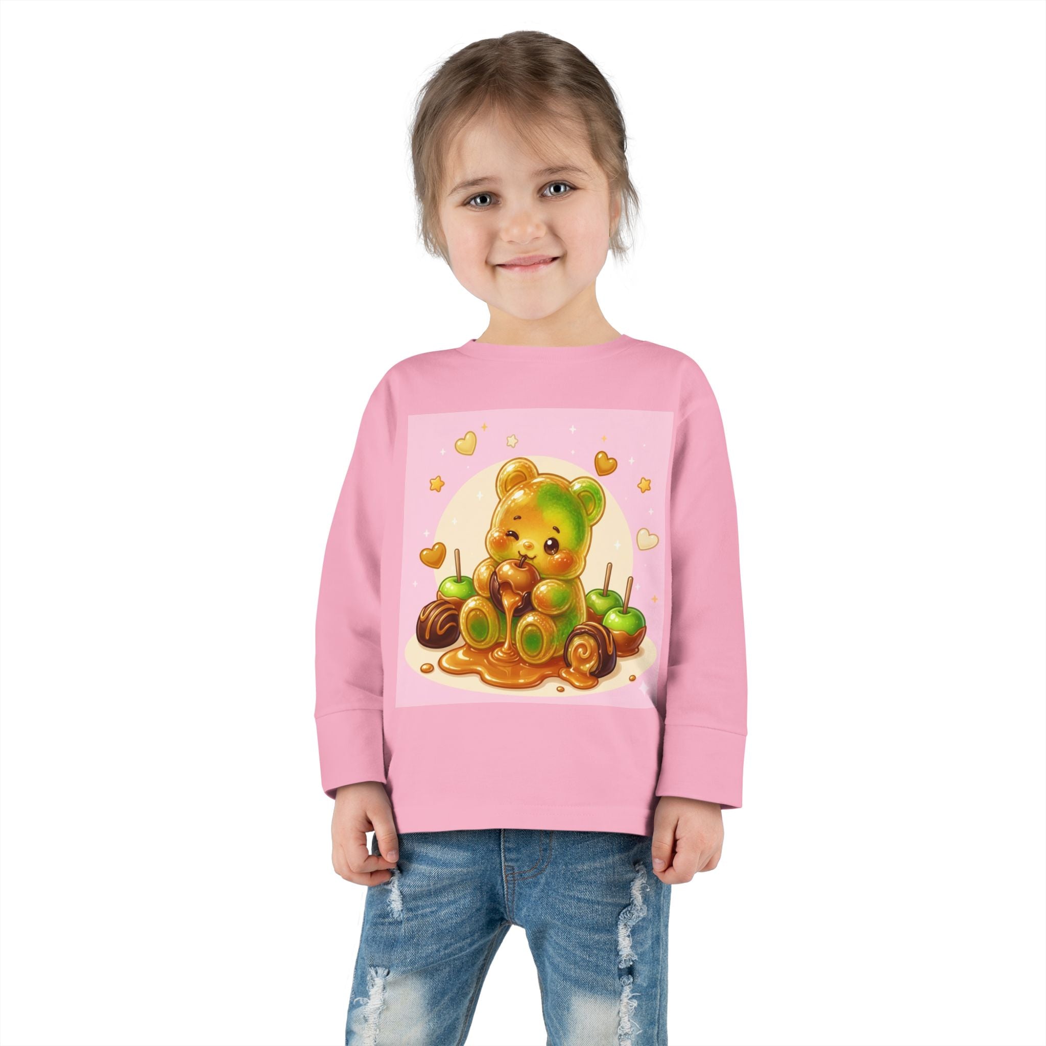 Carmel Apple Special, Oozy Bear Gummy Friend- Kids Graphic Long Sleeve Shirt
