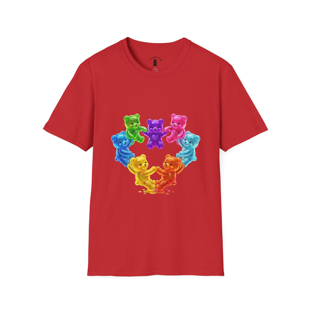 Holding Hands Into Heart Oozy Bear Gummy Friends- Graphic Shirt