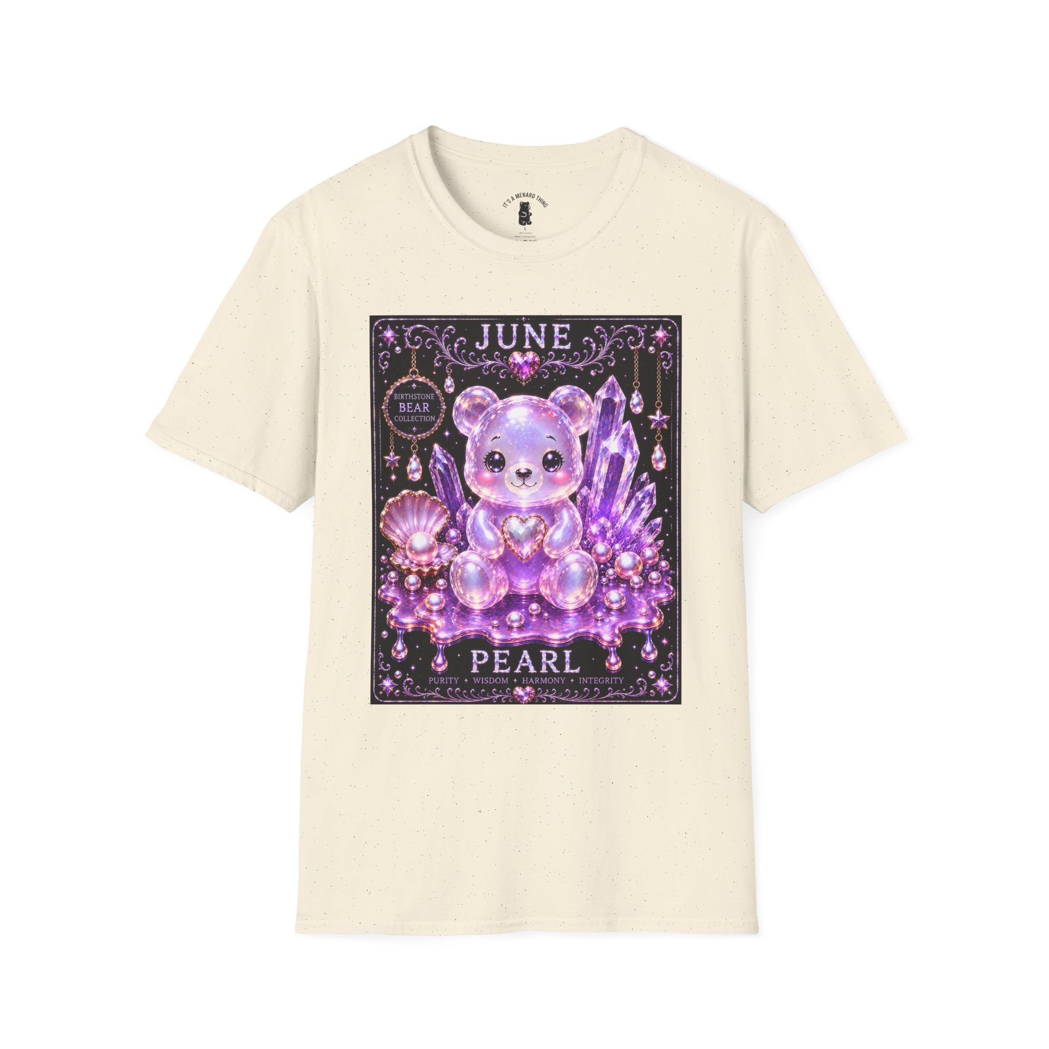 June Birthstone Pearl Crystal Oozy Bears Special Addition- Graphic Shirt