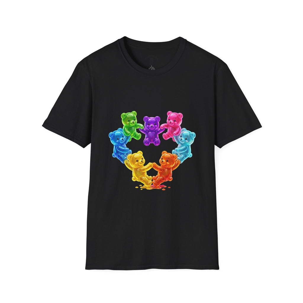 Holding Hands Into Heart Oozy Bear Gummy Friends- Graphic Shirt