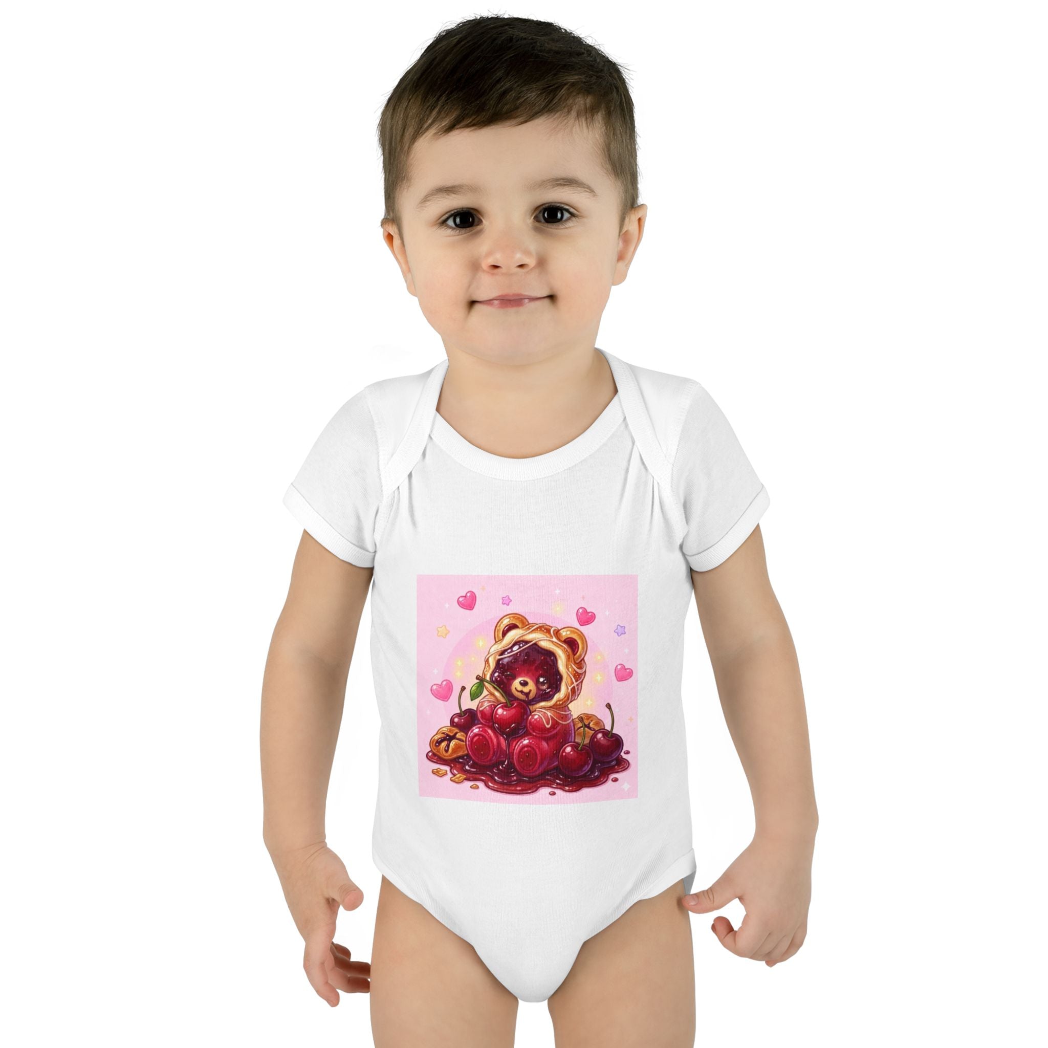 Cherry Danish Gooey Gummy Bear in Puff PJs (Infant Rib Onesie)