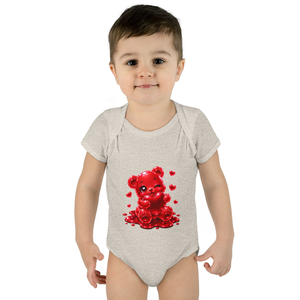 Special Red Heart Oozy Bear Baby Gummy Cutie Addition- Graphic Onesie