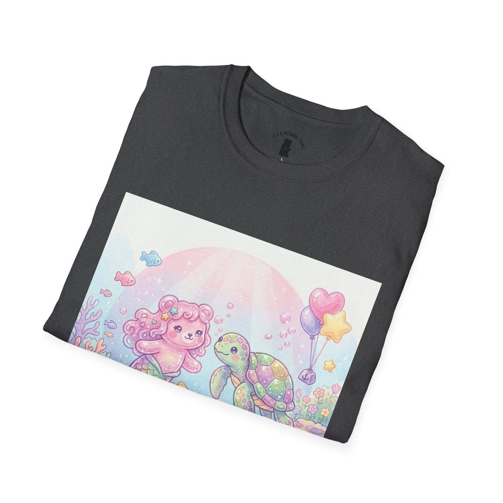 Pink Gummy Mermaid & Turtle friend, Gooey Gummy Freinds- Kawaii Graphic T-Shirt