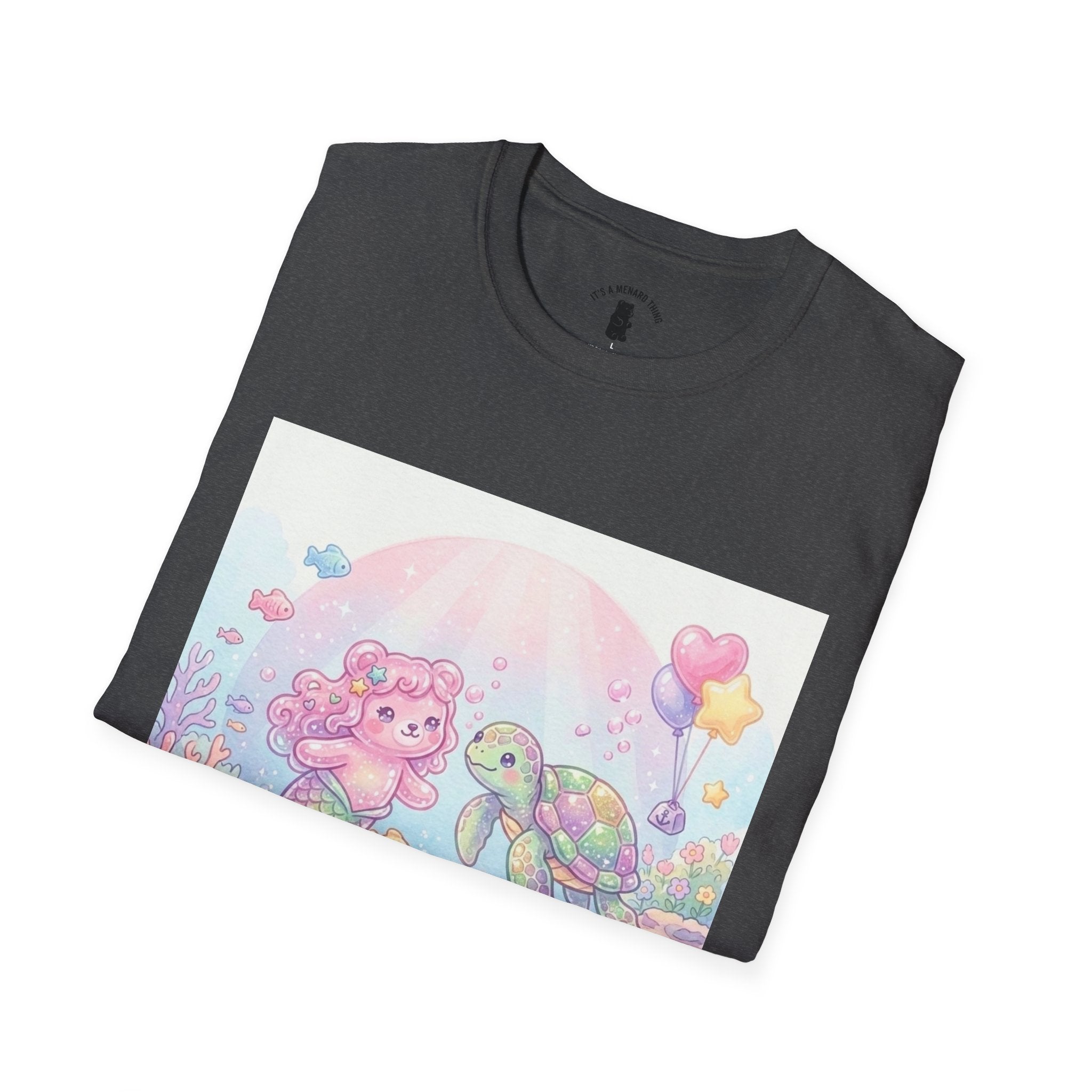 Pink Gummy Mermaid & Turtle friend, Gooey Gummy Freinds- Kawaii Graphic T-Shirt