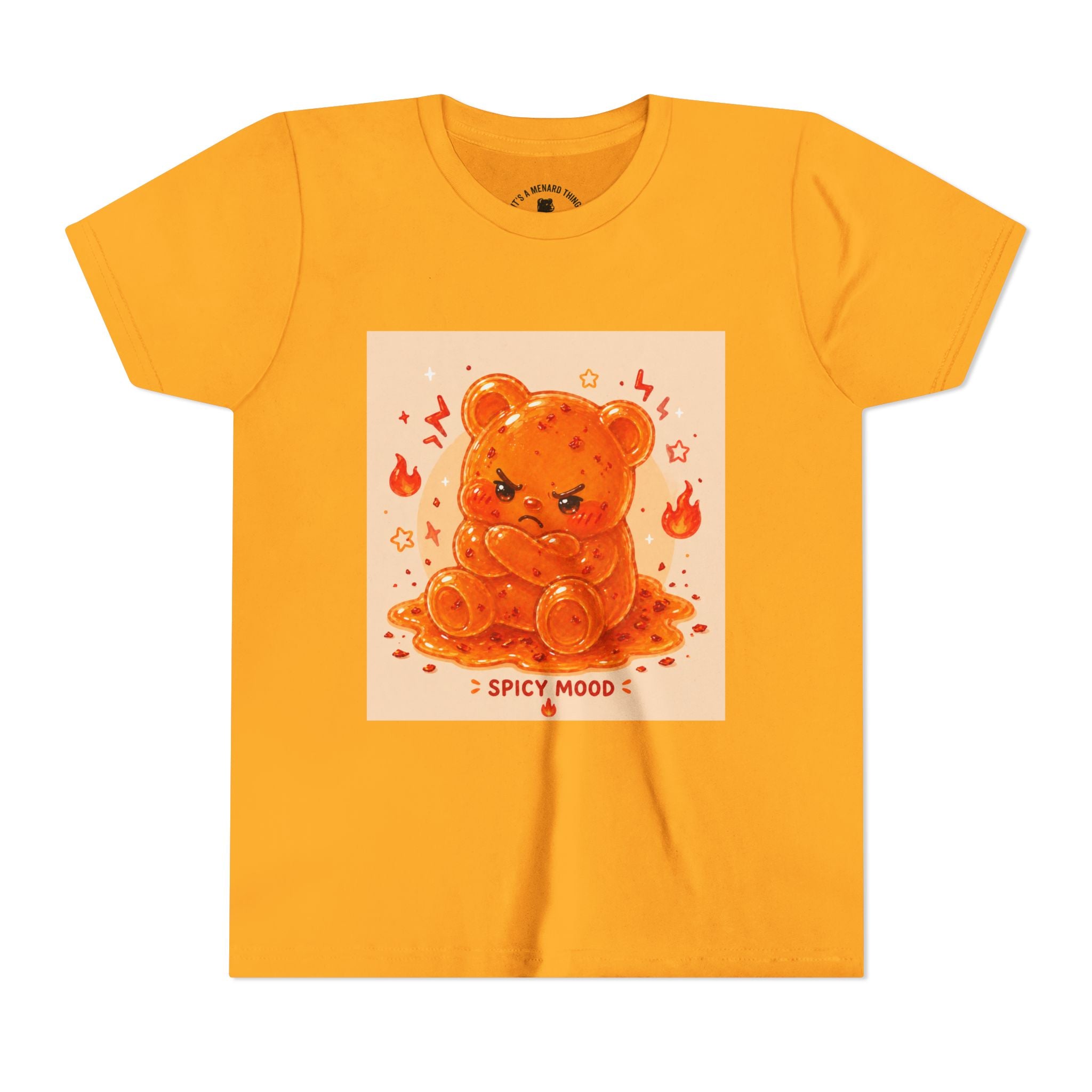 Spicy Mood Tangy Orange Gooey Gummy Bear - Angry Kawaii Bear Graphic