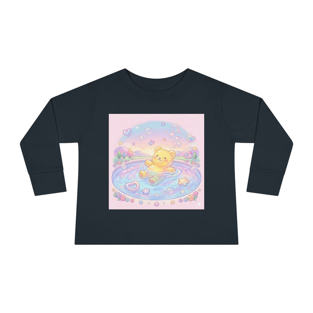 Solo Swim Time, Yellow Oozy Bear Friend- Graphic Long Sleeve Shirt