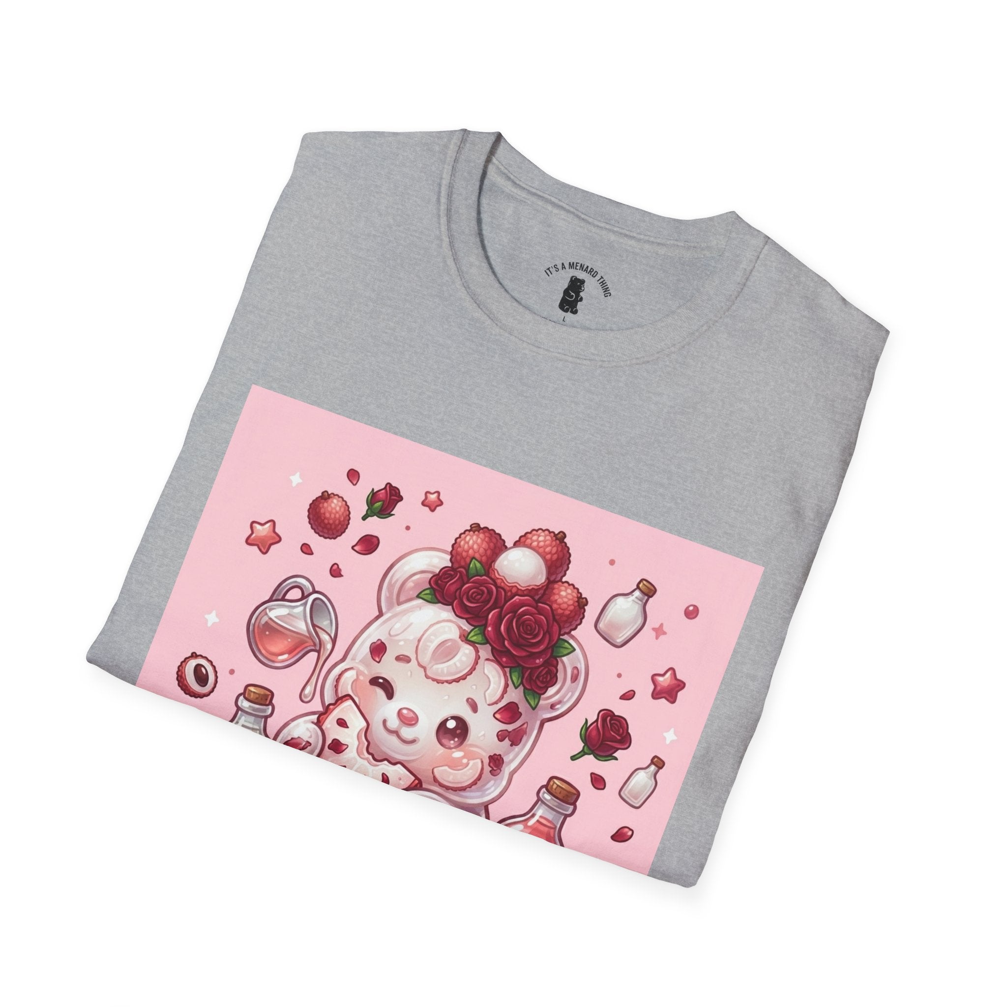 Rose Lychee berry Exotic fruit Gooey Gummy Bear — Kawaii Graphic T-Shirt