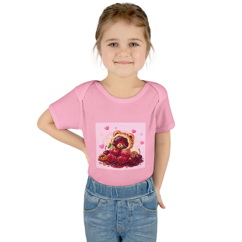 Cherry Danish Gooey Gummy Bear in Puff PJs (Infant Rib Onesie)