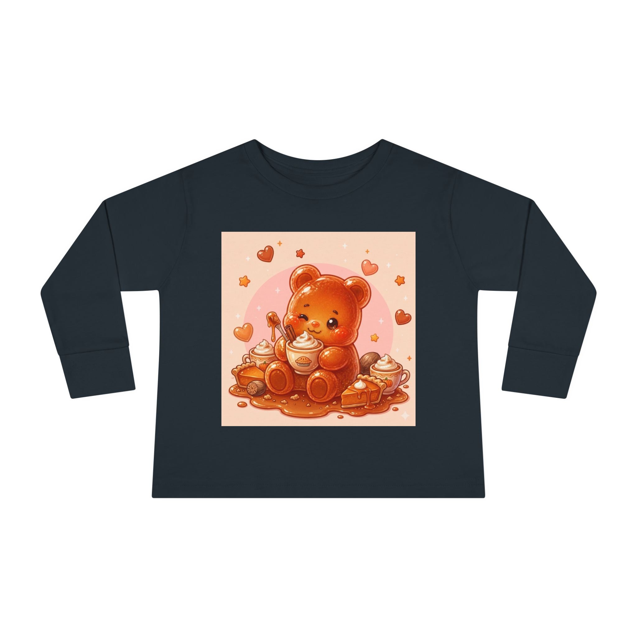 Sweet Pumpkin & Spiced Latte, Oozy Bear Gummy Friend- Kids Graphic Long Sleeve Shirt