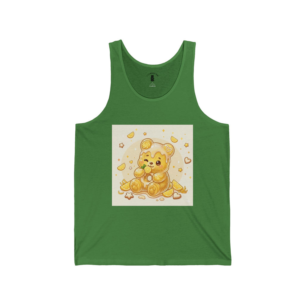 Frosted Glazed Lemon Bunt Cake, Golden Gooey Gummy Bear— Cute Graphic Tank Top