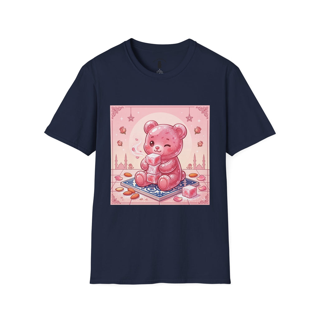 Rose Water Turkish Delight, Pink Gooey Gummy Bear— Kawaii Illustration