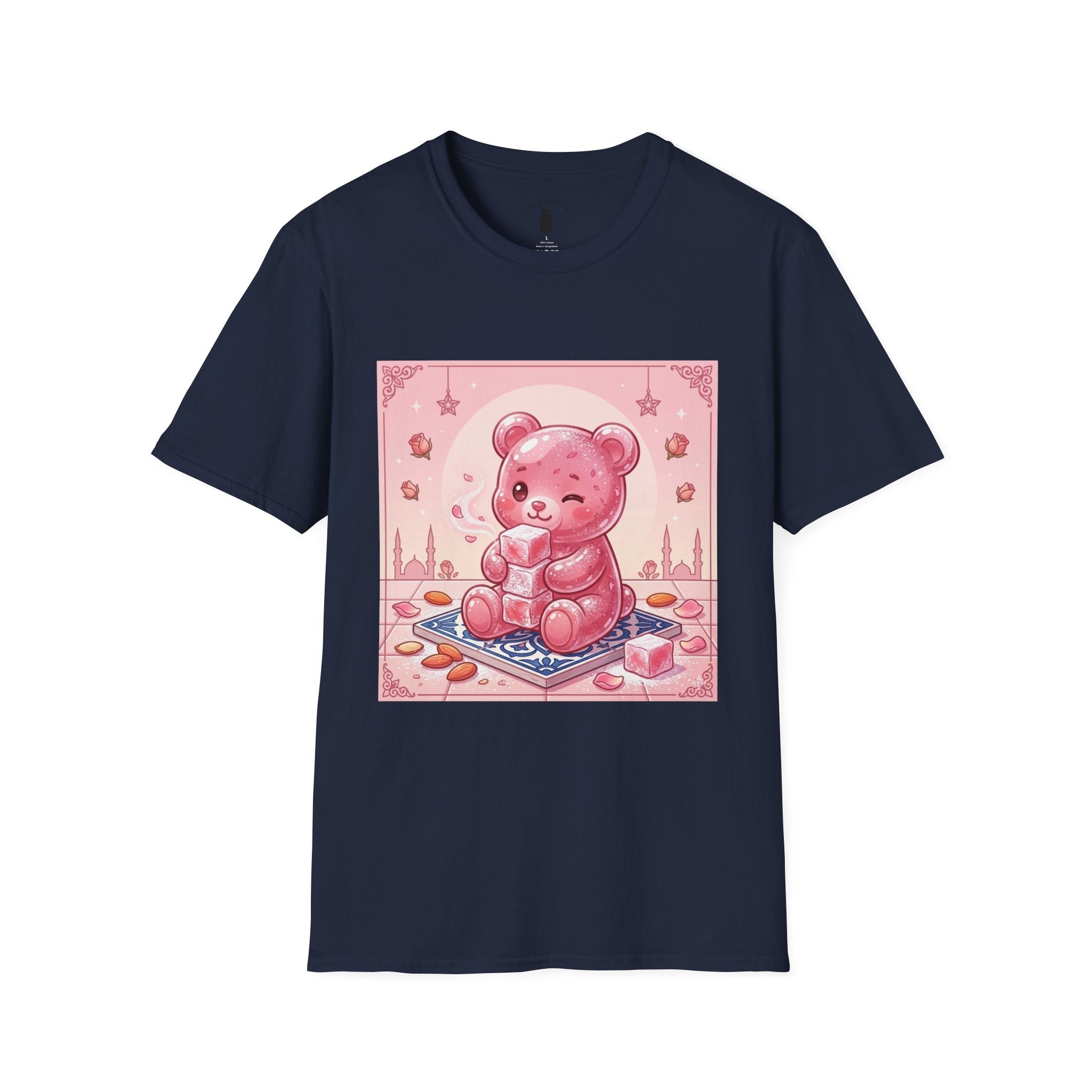 Rose Water Turkish Delight, Pink Gooey Gummy Bear— Kawaii Illustration