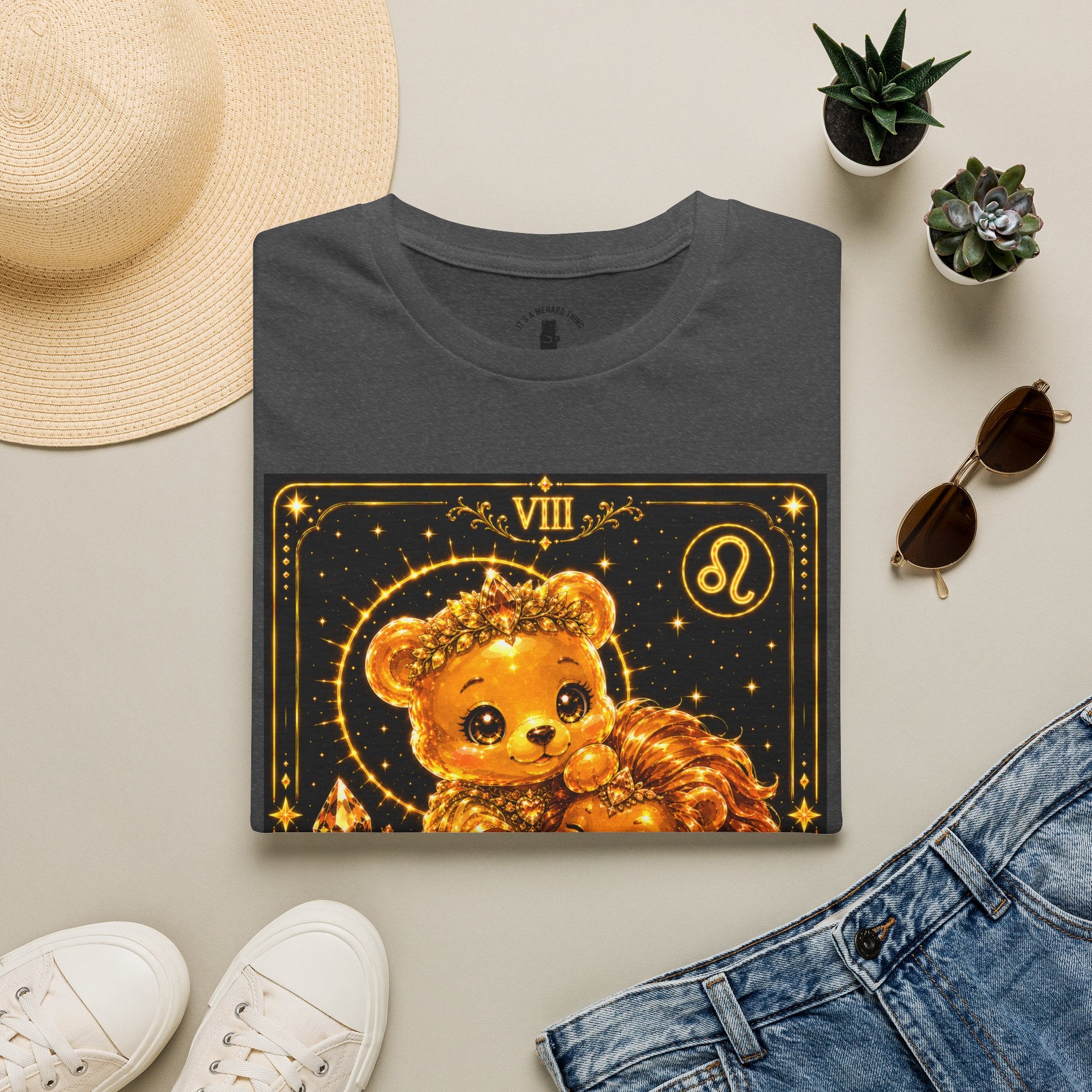 Strength Tarot Golden Lion & Oozy Bear Friend Special Addition- Graphic Shirt