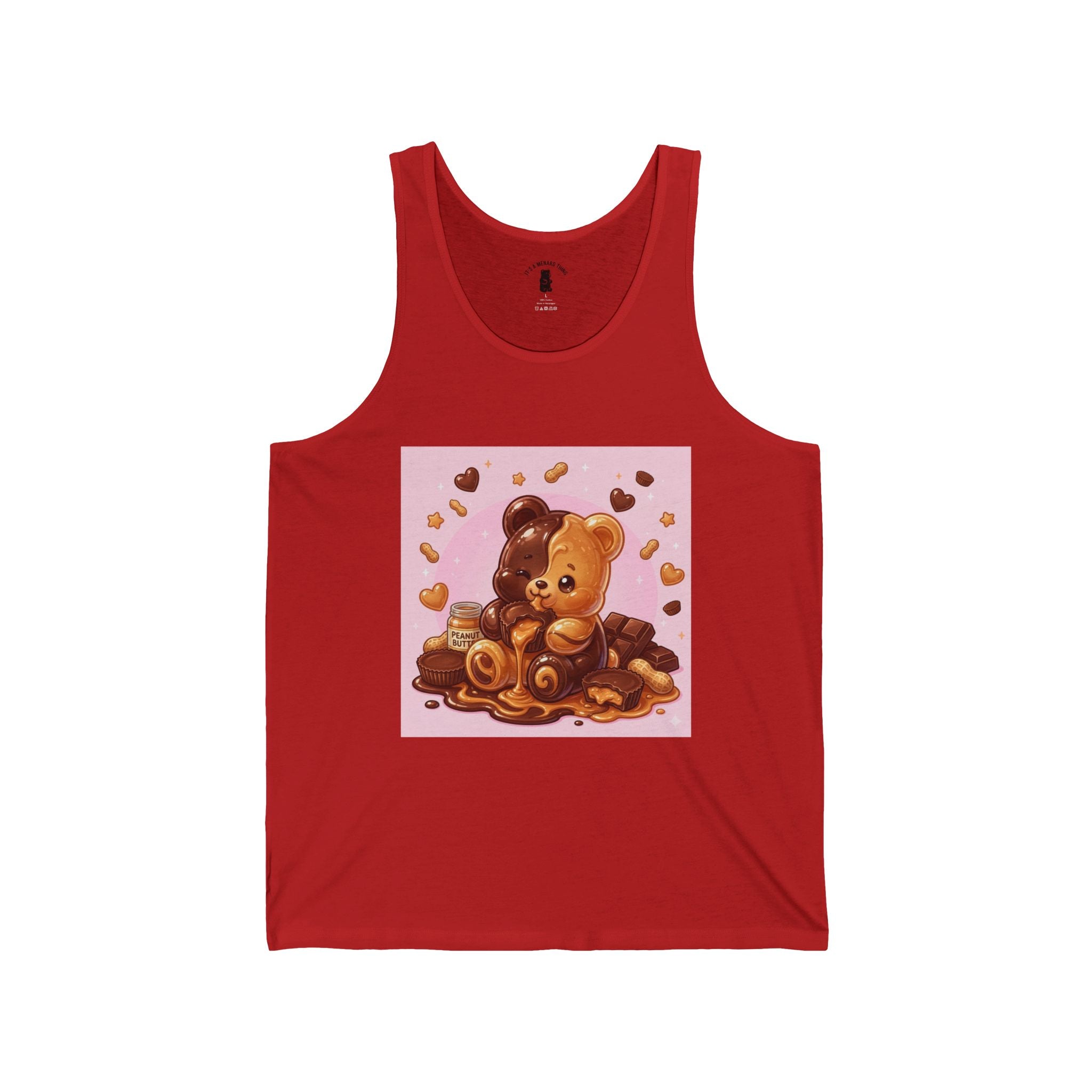 Chocolate & Peanut Butter Gooey Gummy Bear Freind — Cute Graphic Tank Top