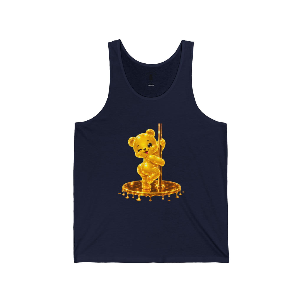 Gold Oozy Bear Pole Dancing Special Addition- Graphic Tank Top (Adults Only!)