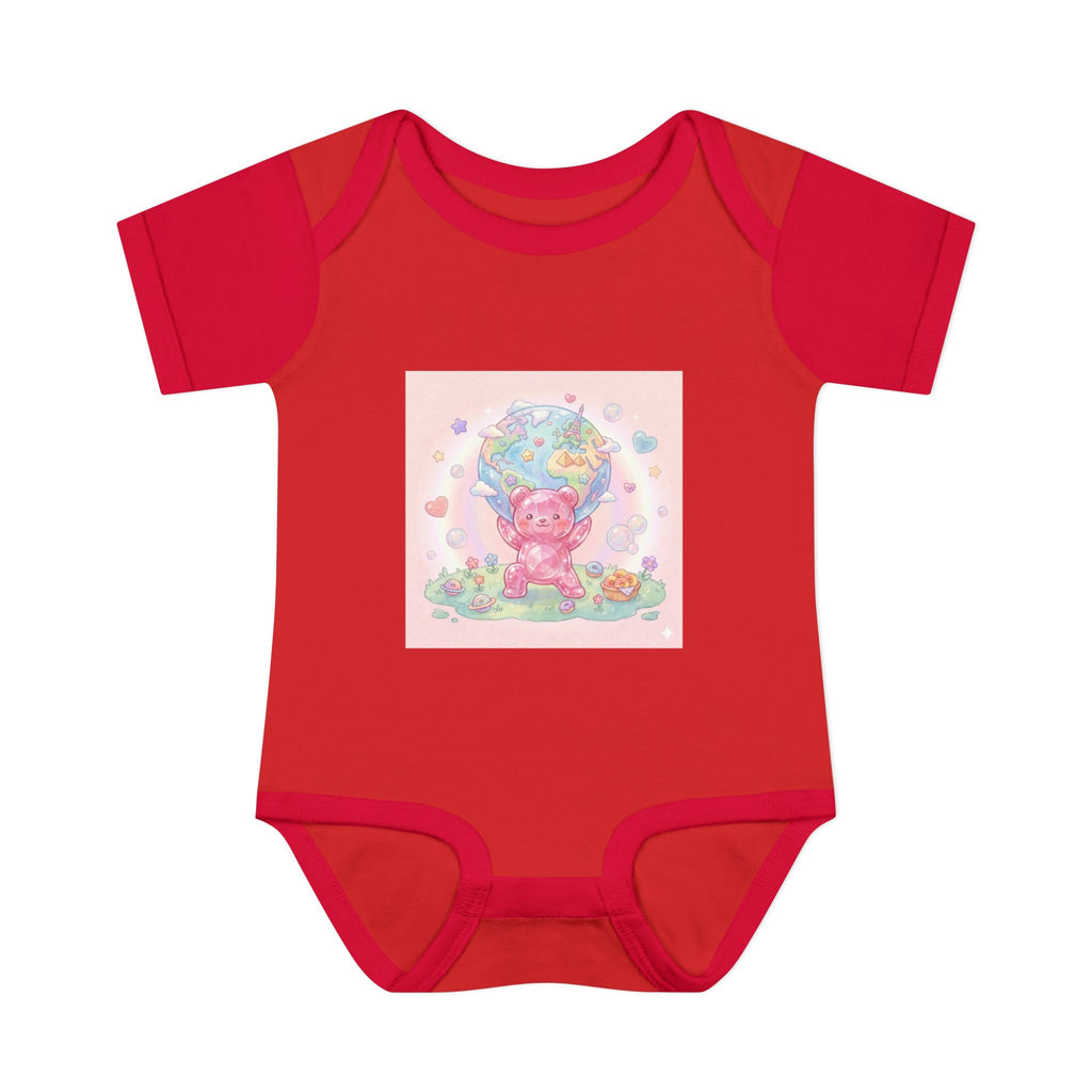 Infant Bodysuit — World Atlas Gummy bear Design