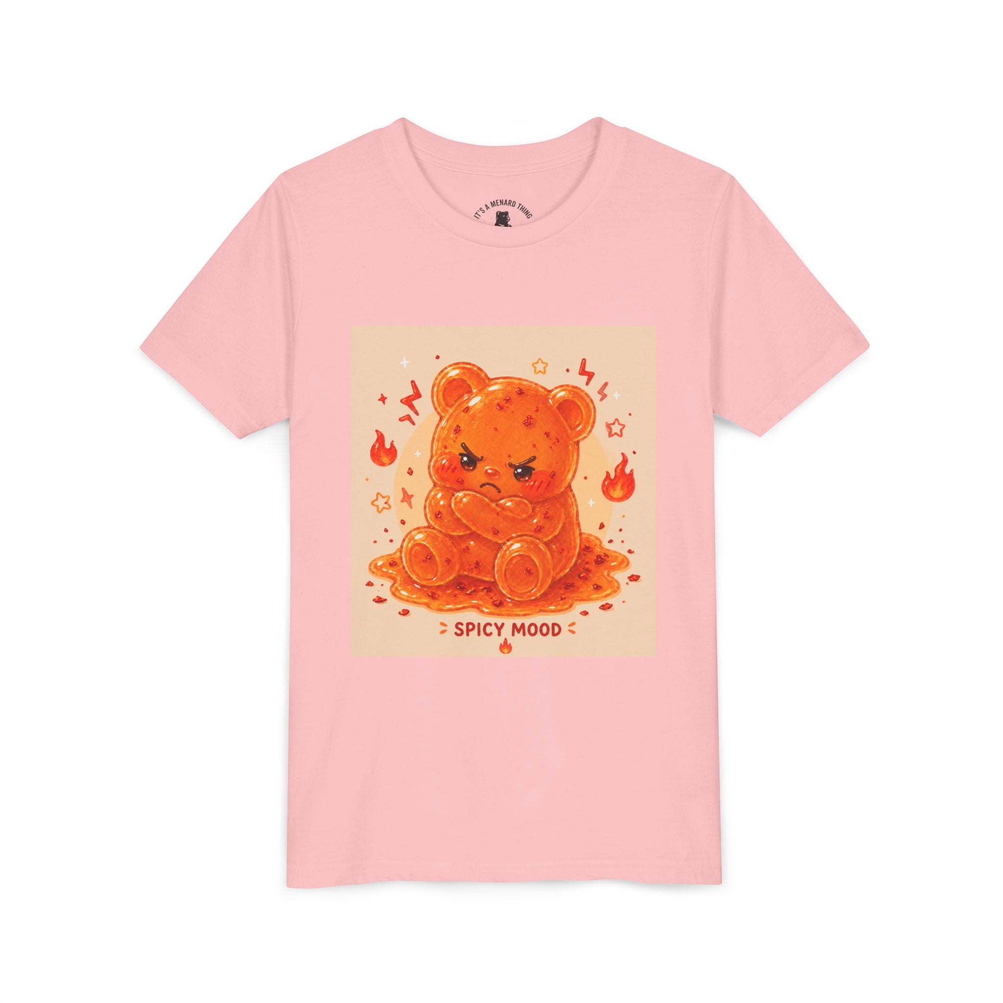 Spicy Mood Tangy Orange Gooey Gummy Bear - Angry Kawaii Bear Graphic