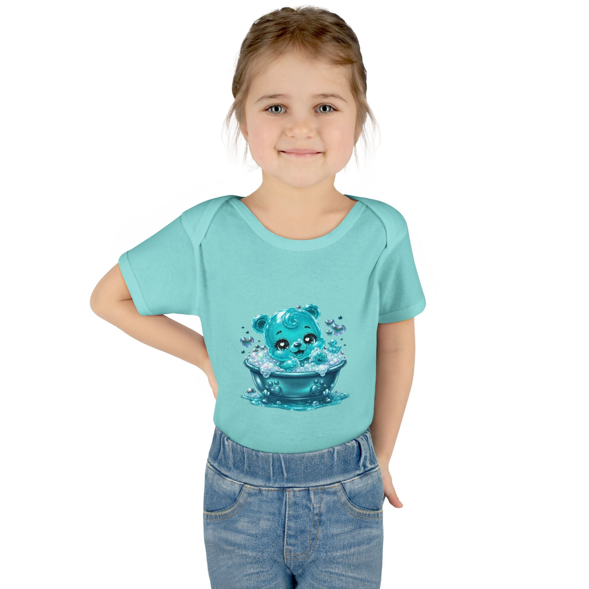 Adorable Bubble Bath Oozy Baby Gummy Bear Cutie Addition- Graphic Onesie