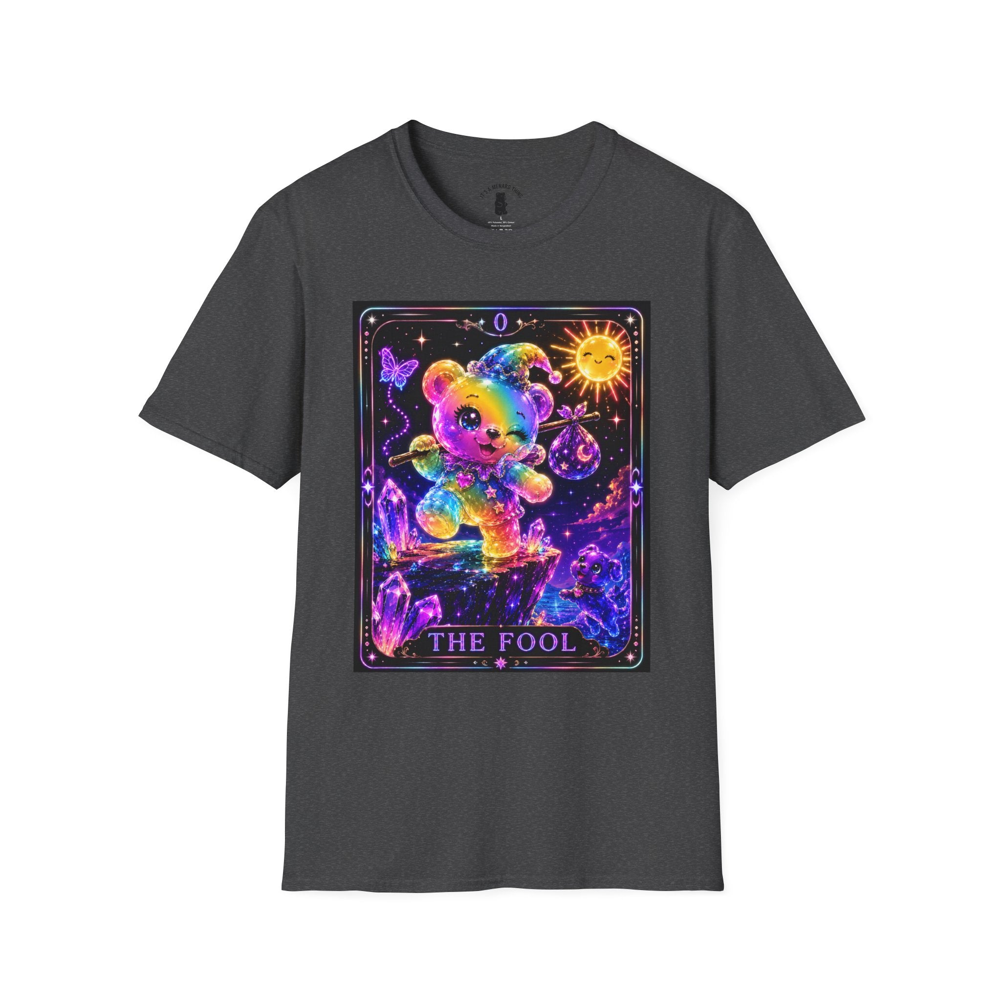 The Fool Tarot Colorful Rainbow Oozy Bear Friend- Cute Graphic Shirt