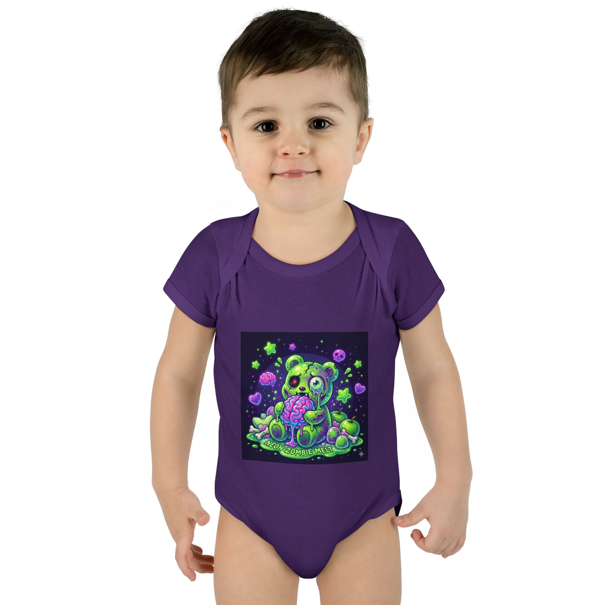 Baby Bodysuit — Neon Zombie Halloween Gooey Gummy Bear