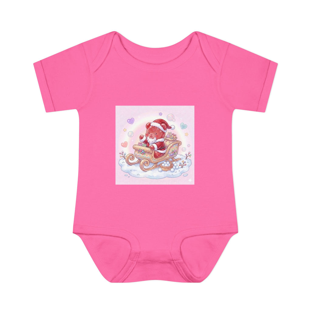 Baby Bodysuit – Gooey Gummy Santa in Sleigh Christmas Infant Onesie