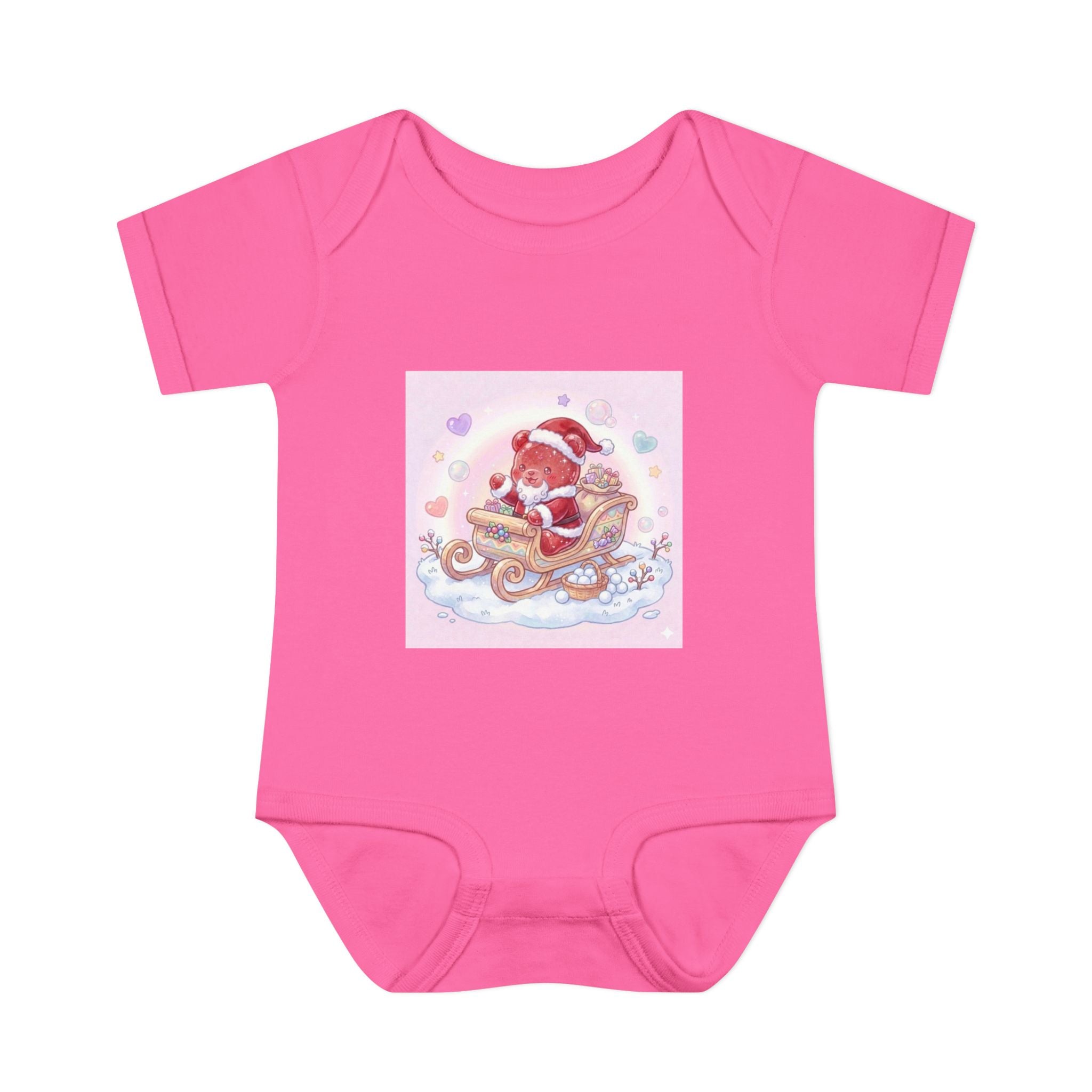 Baby Bodysuit – Gooey Gummy Santa in Sleigh Christmas Infant Onesie