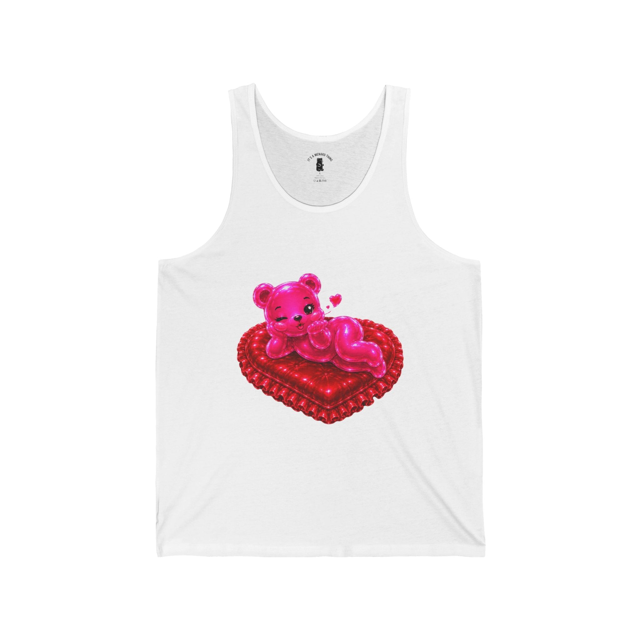 Valentine Special Pink Oozy Bear Friend- Graphic Tank Top (Adult Only!)