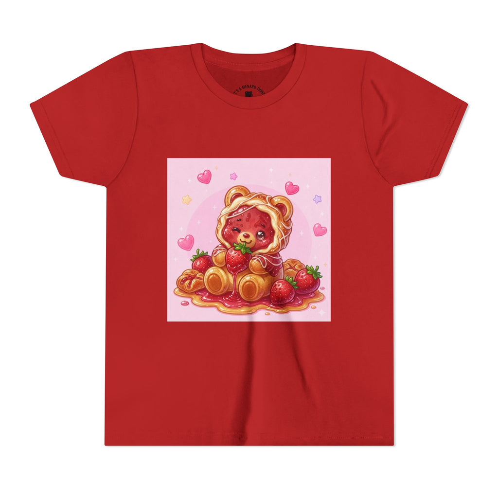 Strawberry Danish Gooey Gummy Bear Graphic Kids T‑Shirt